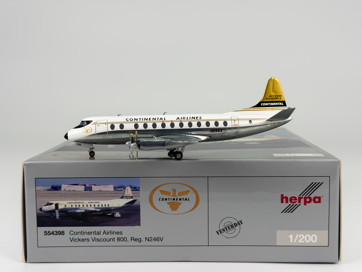 Continental Airlines Vickers Viscount 800 1:200 Herpa N246V (554398)