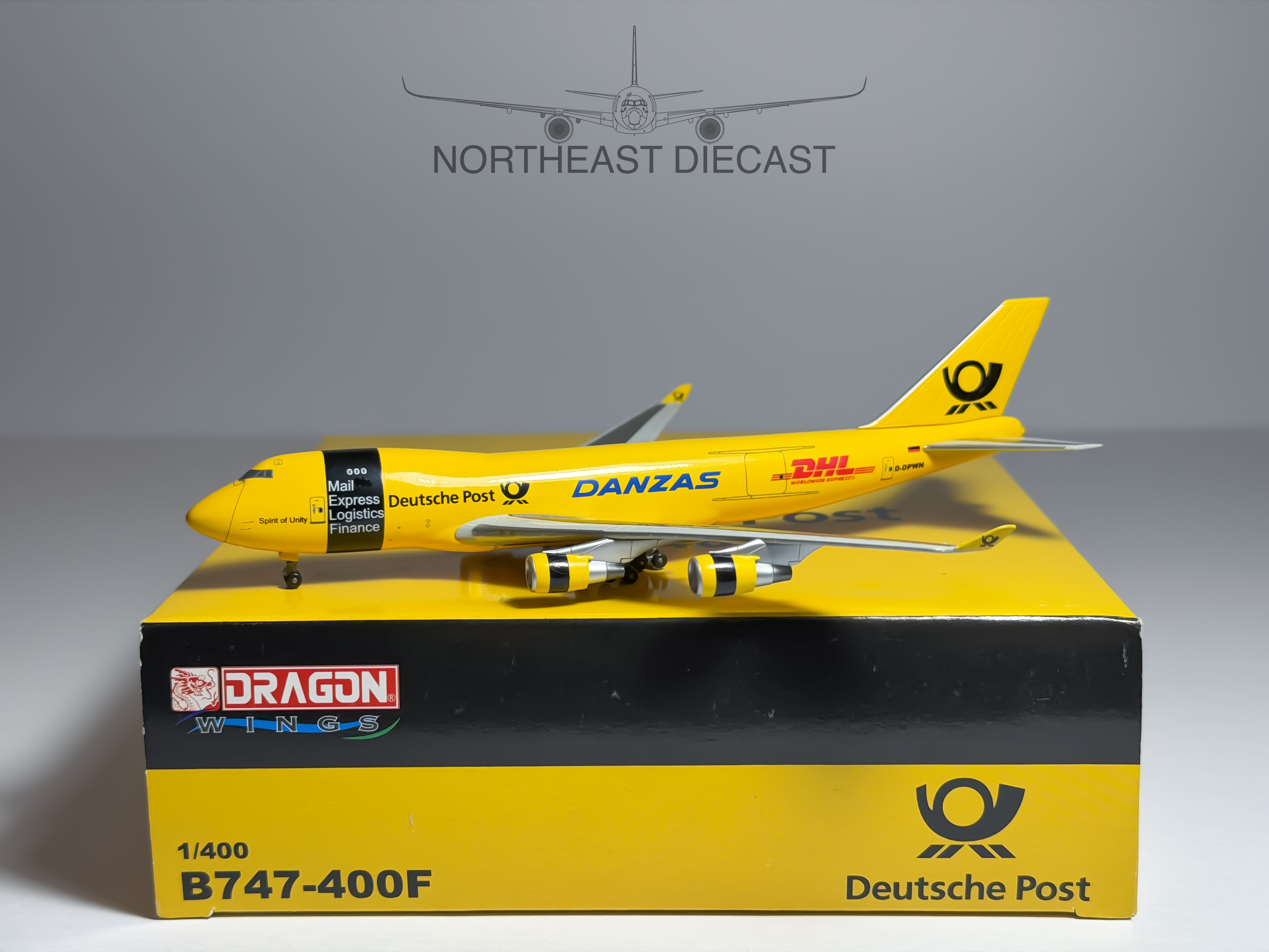 Deutsche Post Boeing 747-400F 1:400 Dragon Wings D-DPWN (55457)