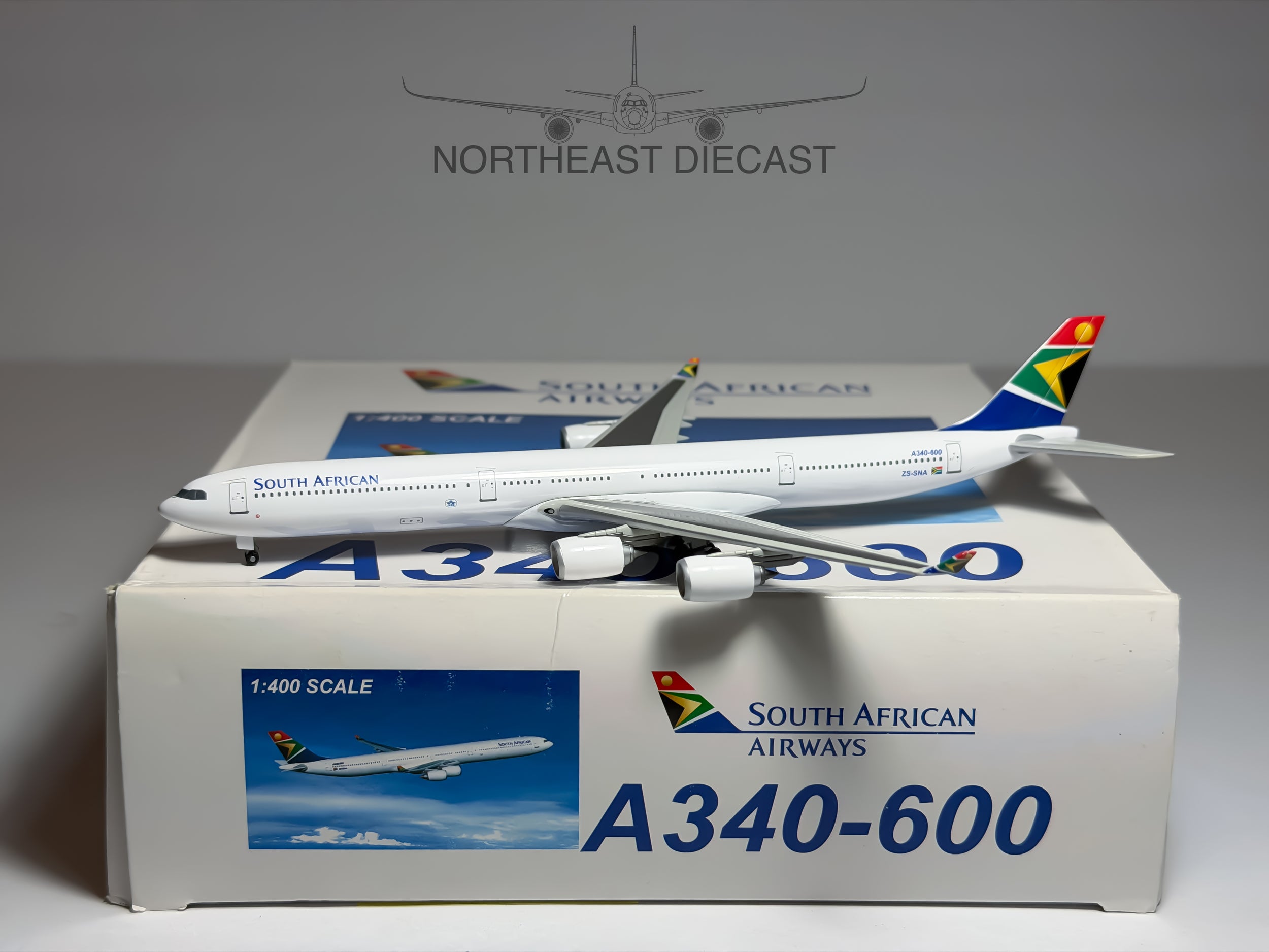 South African Airways Airbus A340-600 1:400 Dragon Wings ZS-SNA (55463)