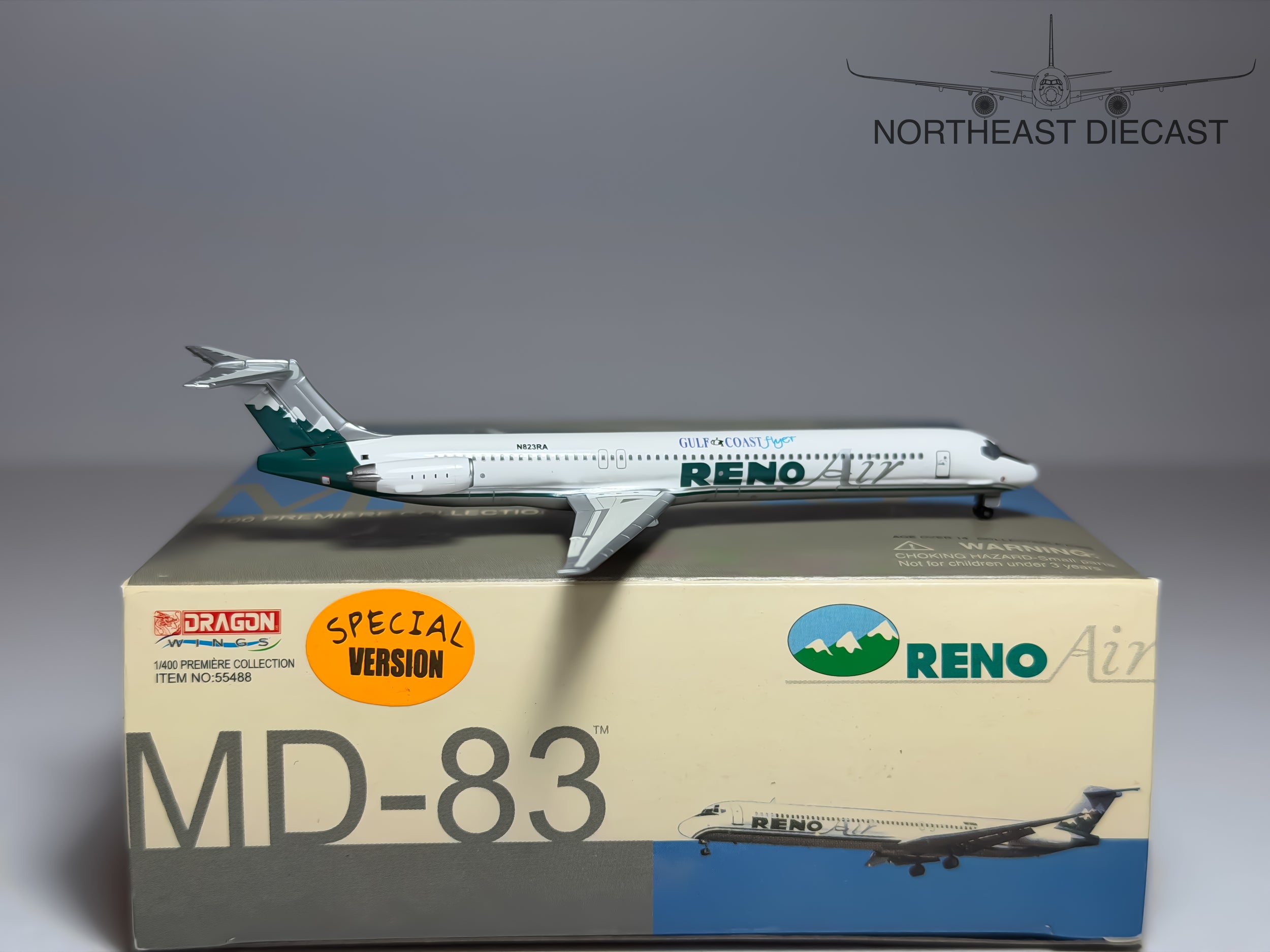 Reno Air McDonnell Douglas MD-83 1:400 Dragon Wings N823RA (55488B)