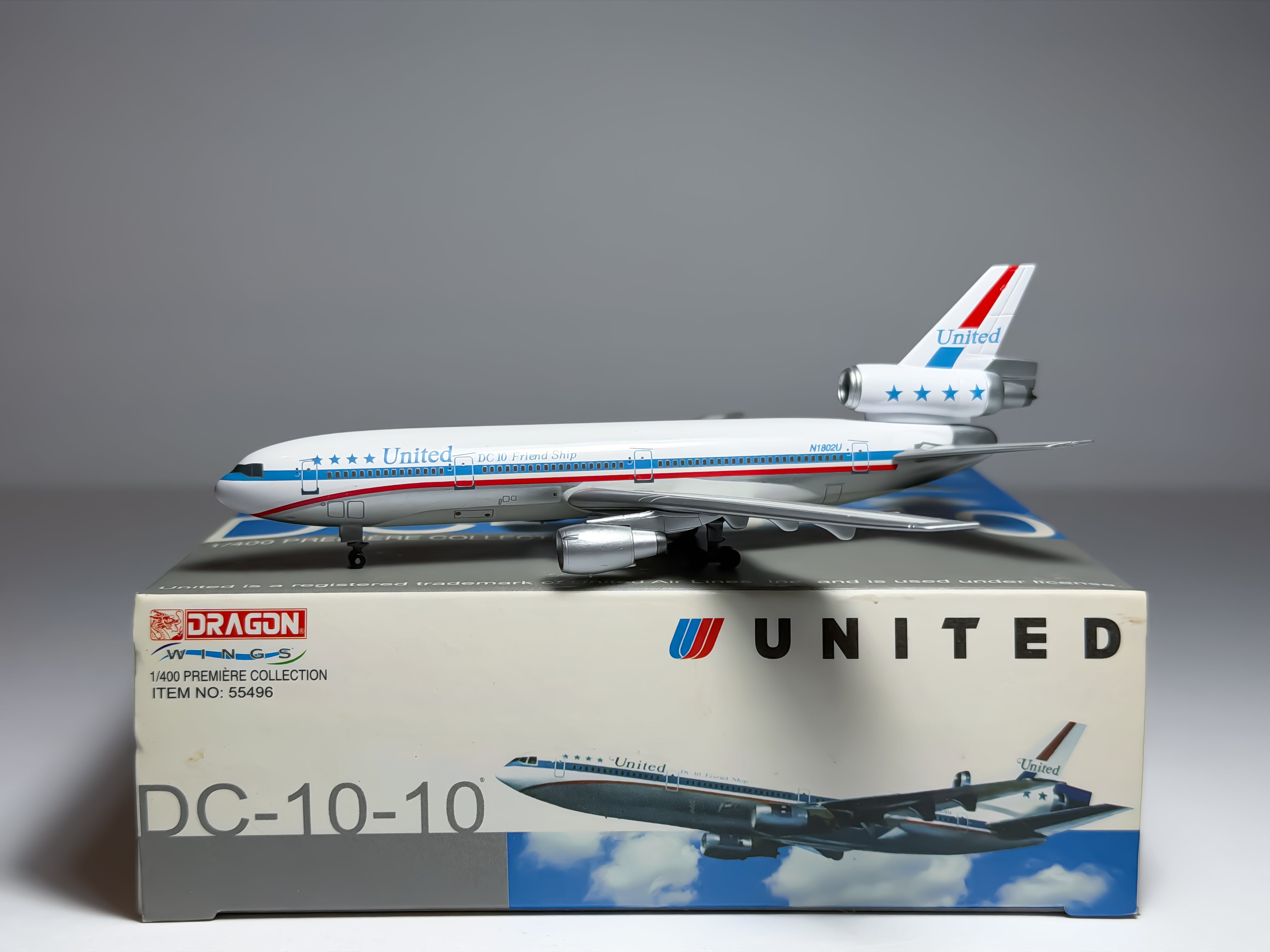 United Airlines McDonnell Douglas DC-10-10 1:400 Dragon Wings N1802U (55496)