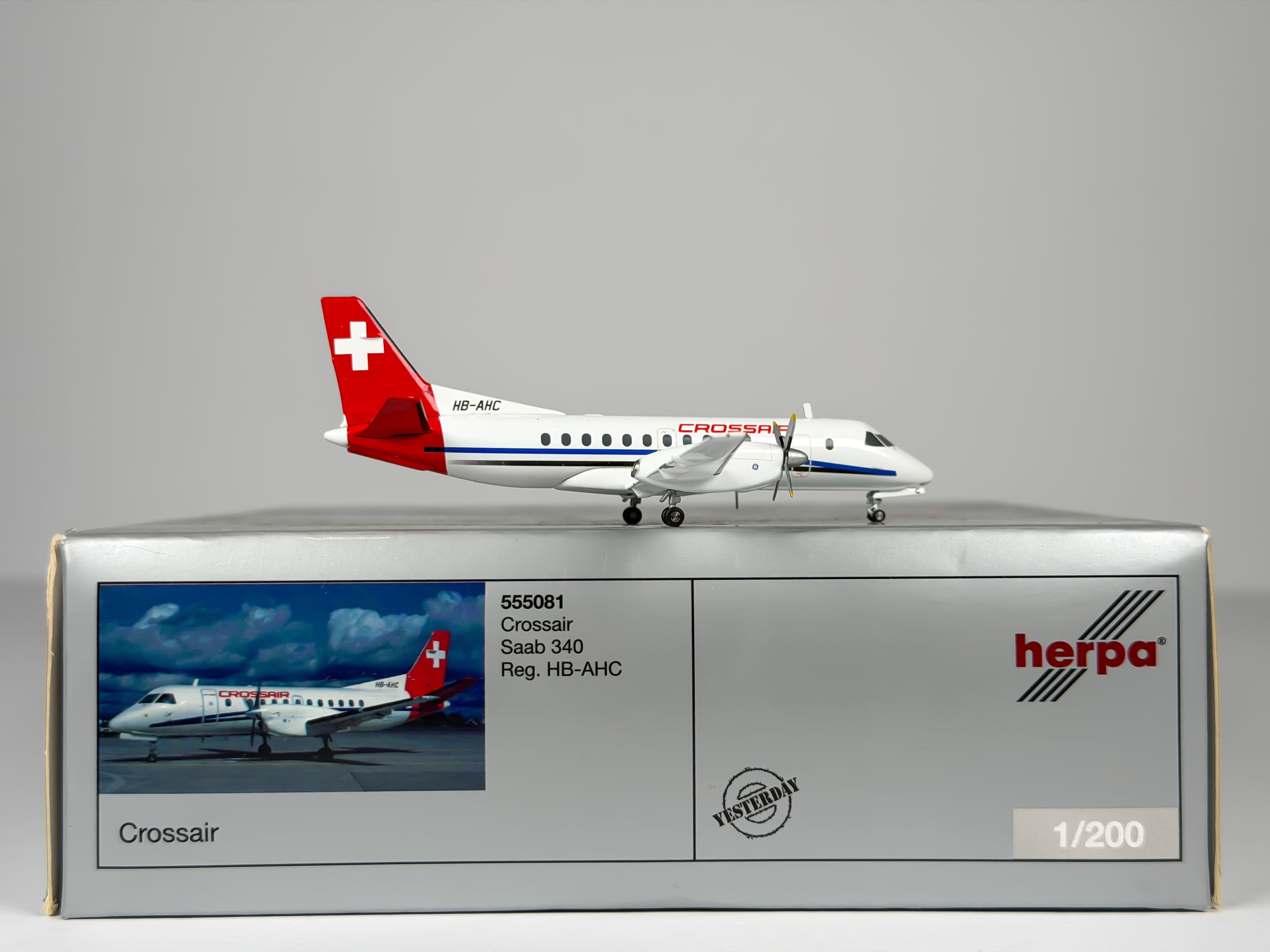 Crossair Saab 340 1:200 Herpa HB-AHC (555081)