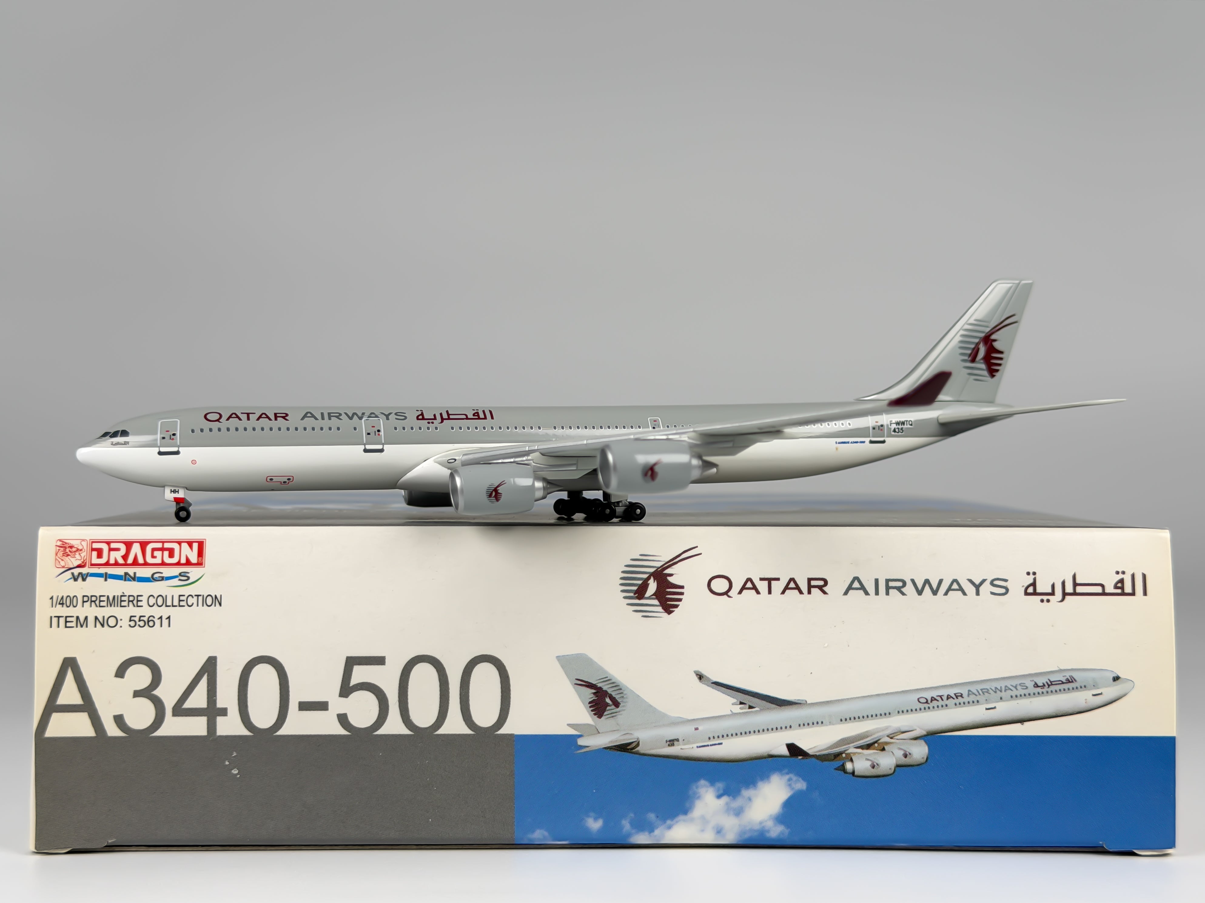航空機・ヘリコプター DRAGON 1/400 Qatar Airways A340-500 The Hangar: 1:200 & 1:400 Scale Diecast Aircraft Models