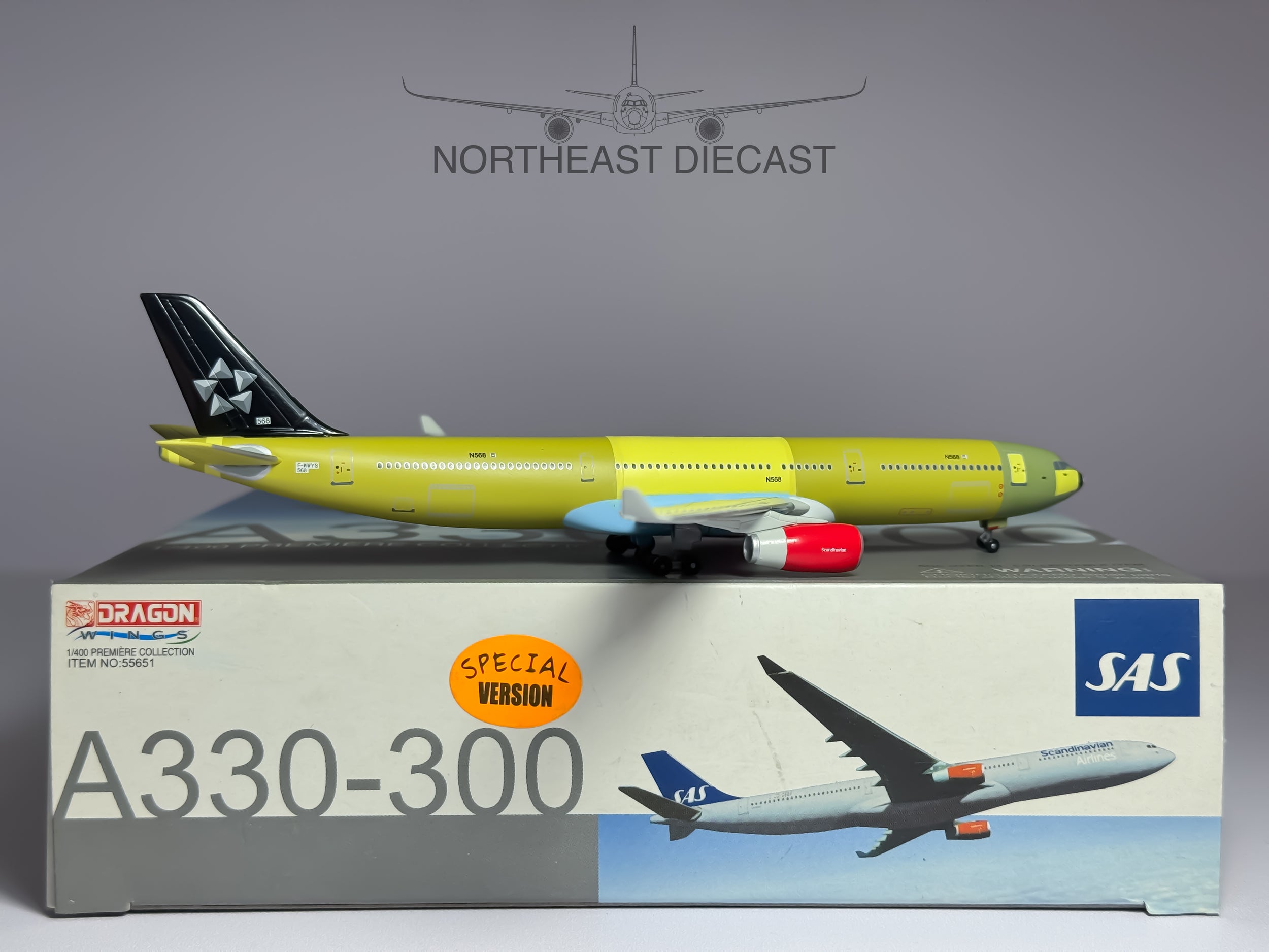 SAS Scandinavian Airbus A330-300 1:400 Dragon Wings F-WWYS (55651)