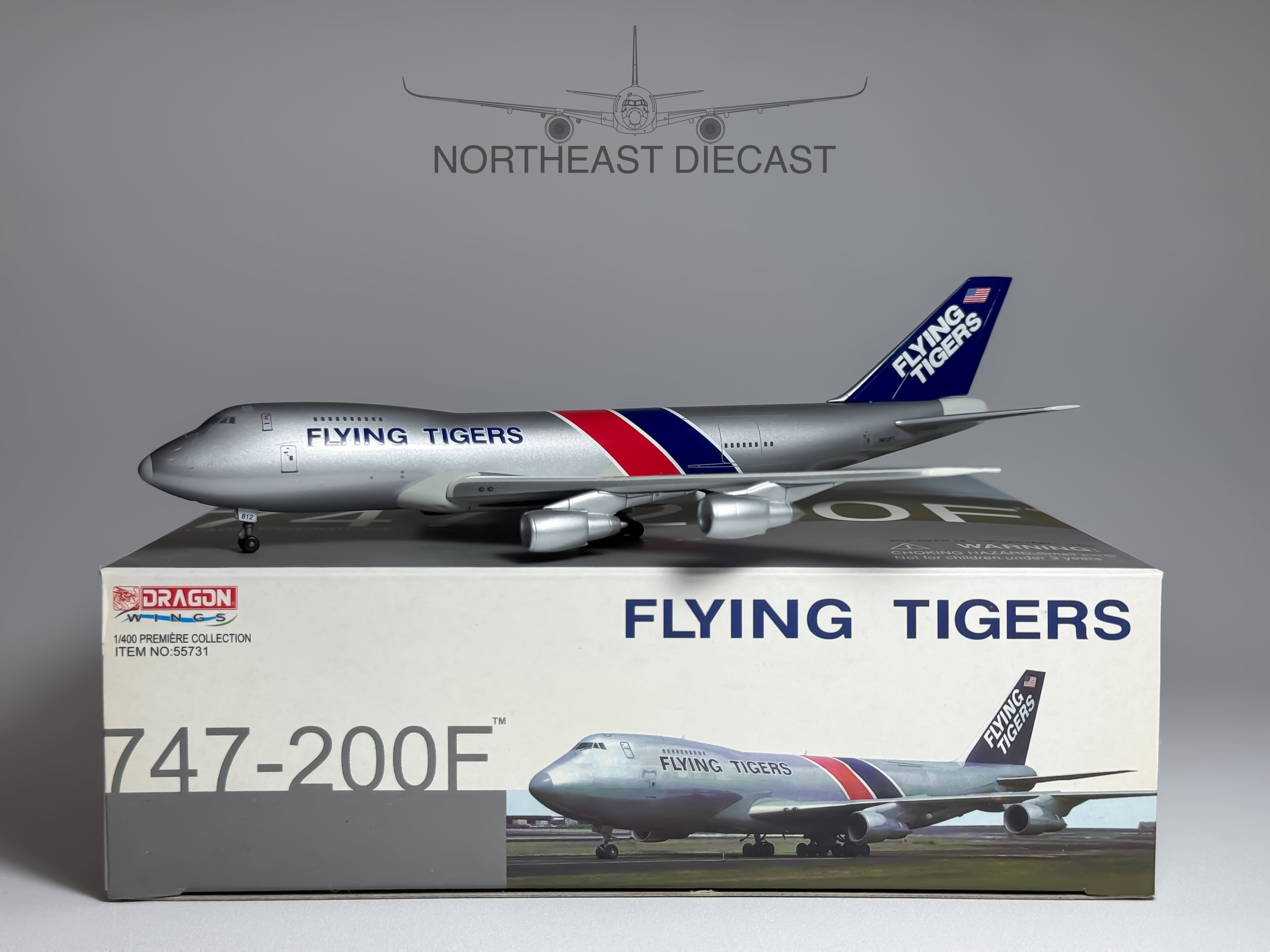 Flying Tigers Boeing 747-200F 1:400 Dragon Wings N812FT (55731)