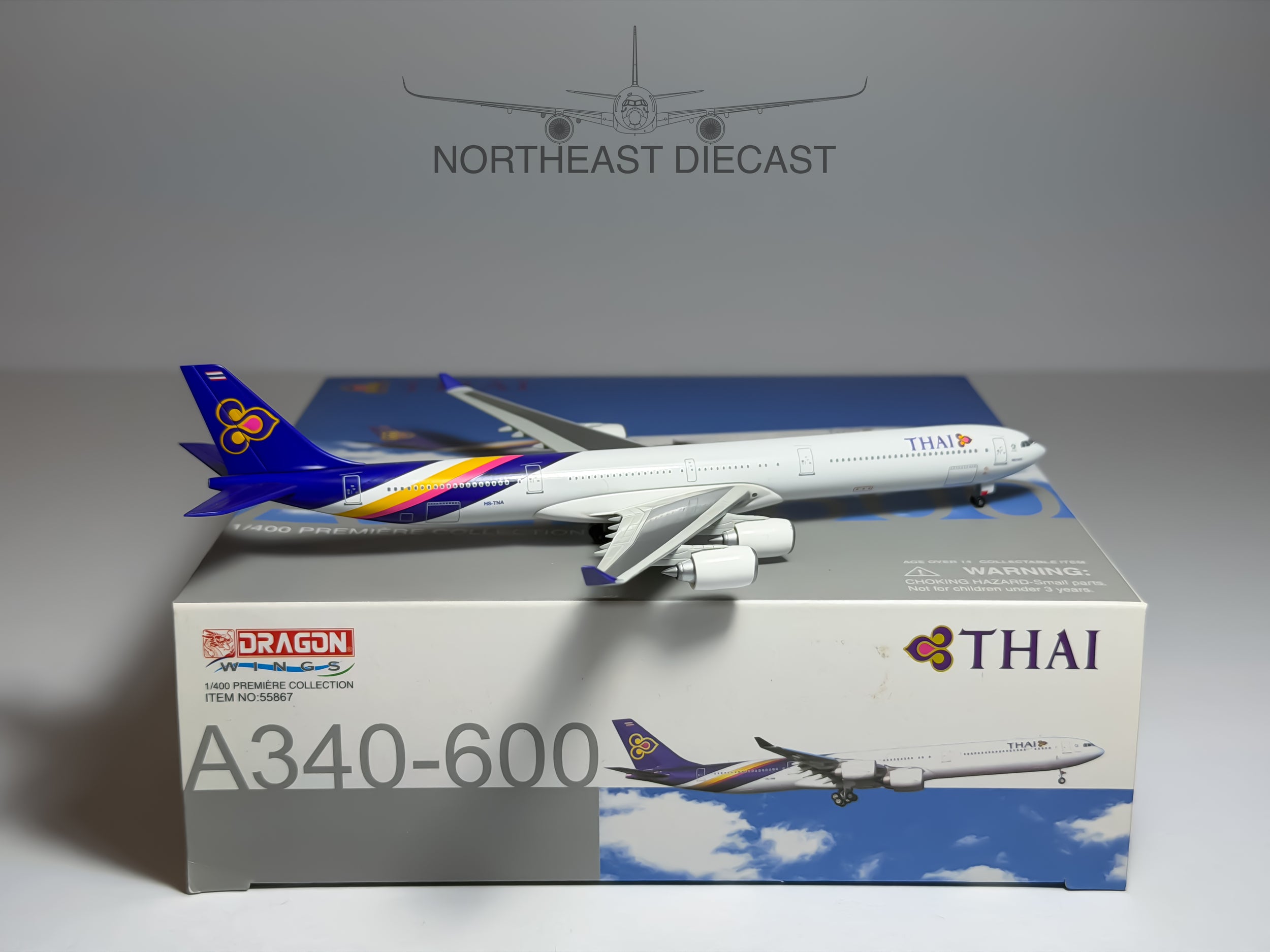 Thai Airways Airbus A340-600 1:400 Dragon Wings HS-TNA (55867)