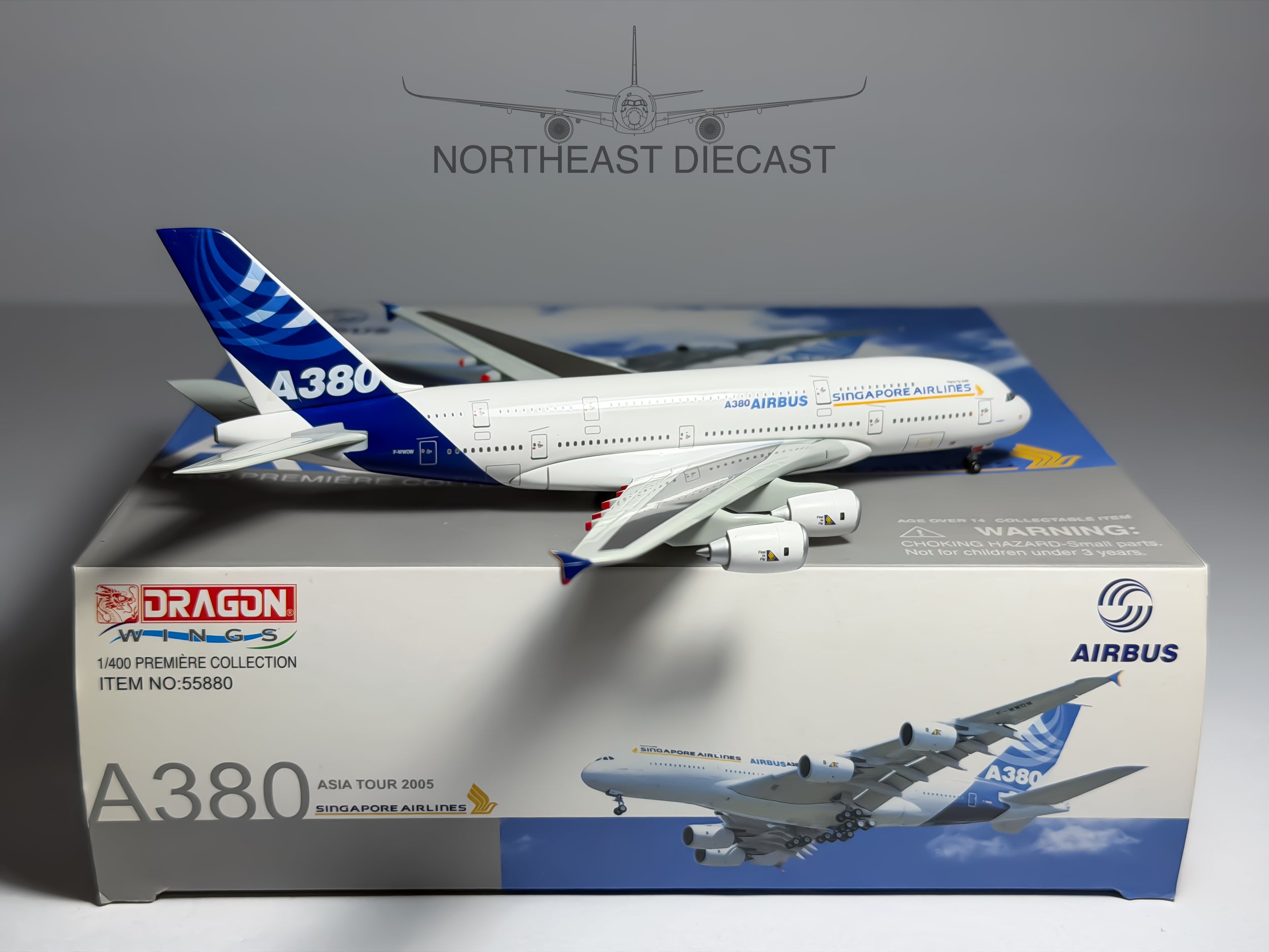 Singapore Airlines Airbus A380-800 1:400 Dragon Wings F-WWOW (55880)