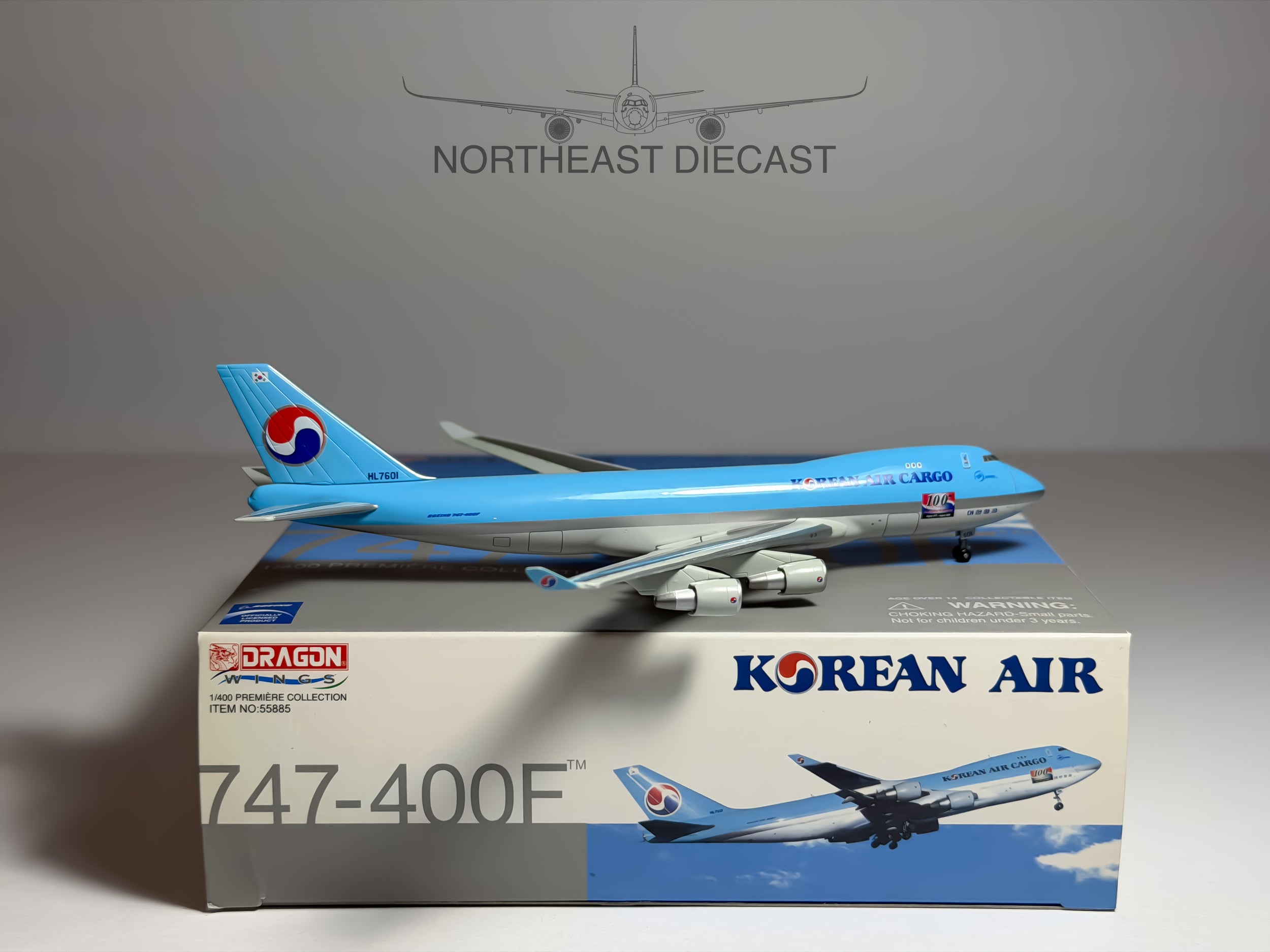 Korean Air Cargo Boeing 747-400F 1:400 Dragon Wings HL7601 (55885)