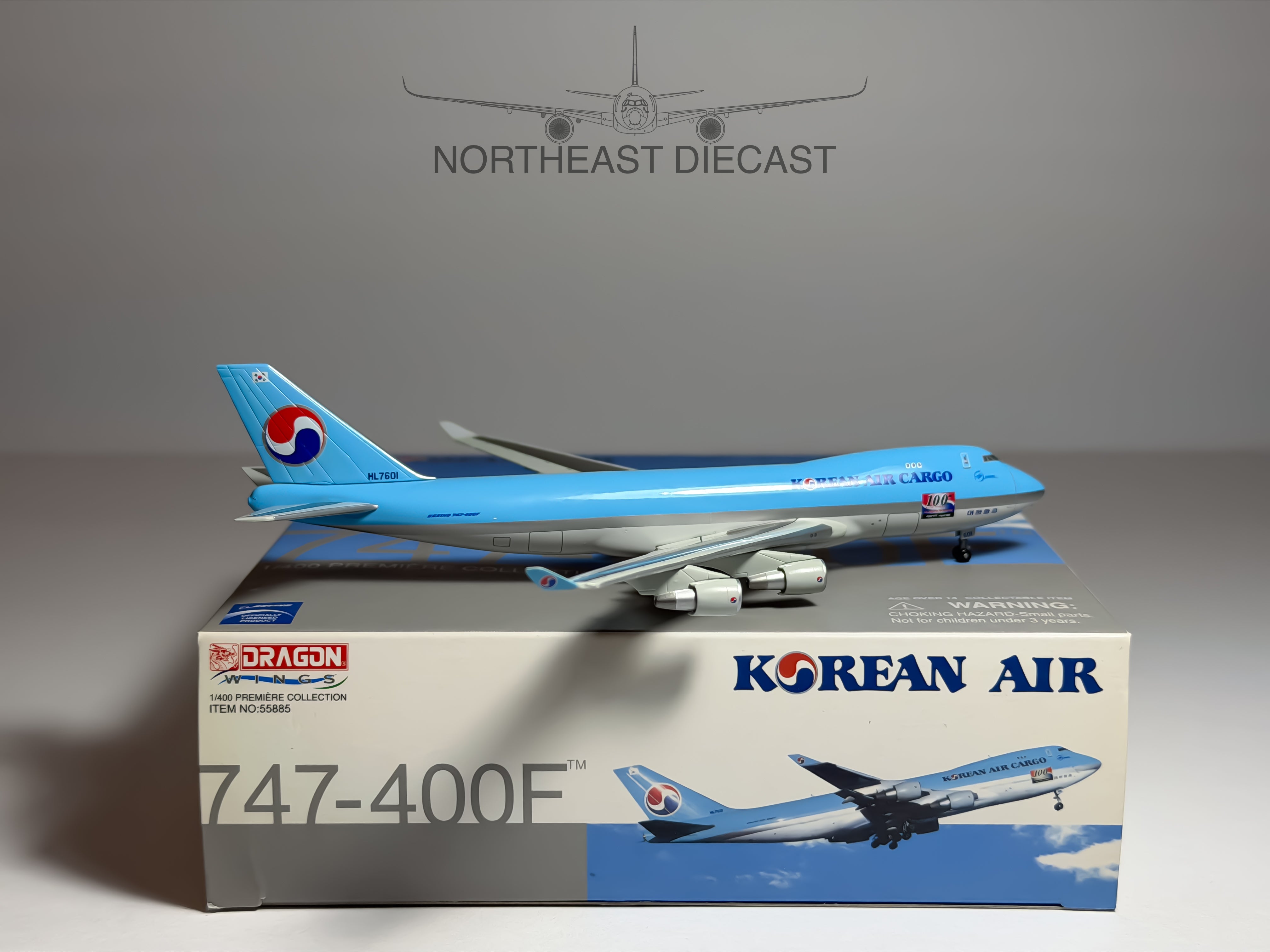 Korean Air Cargo Boeing 747-400F 1:400 Dragon Wings HL7601 (55885)