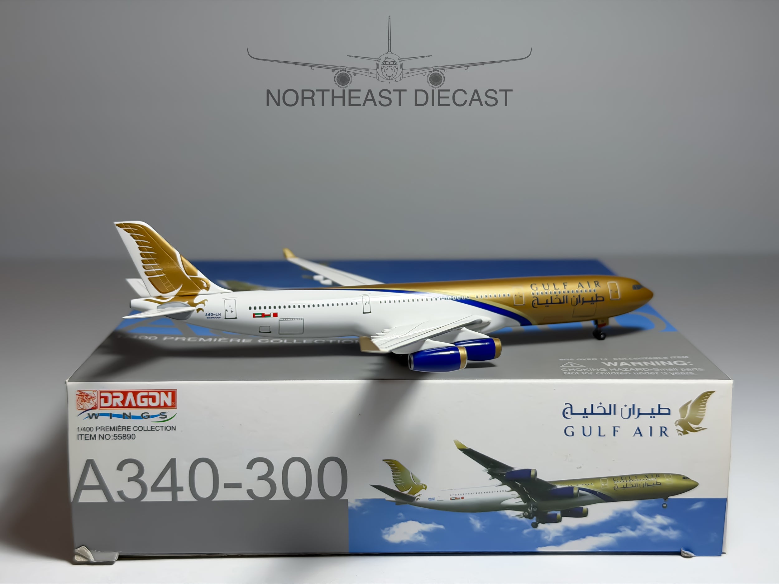 Gulf Air Airbus A340-300 1:400 Dragon Wings A4O-LH (55890)