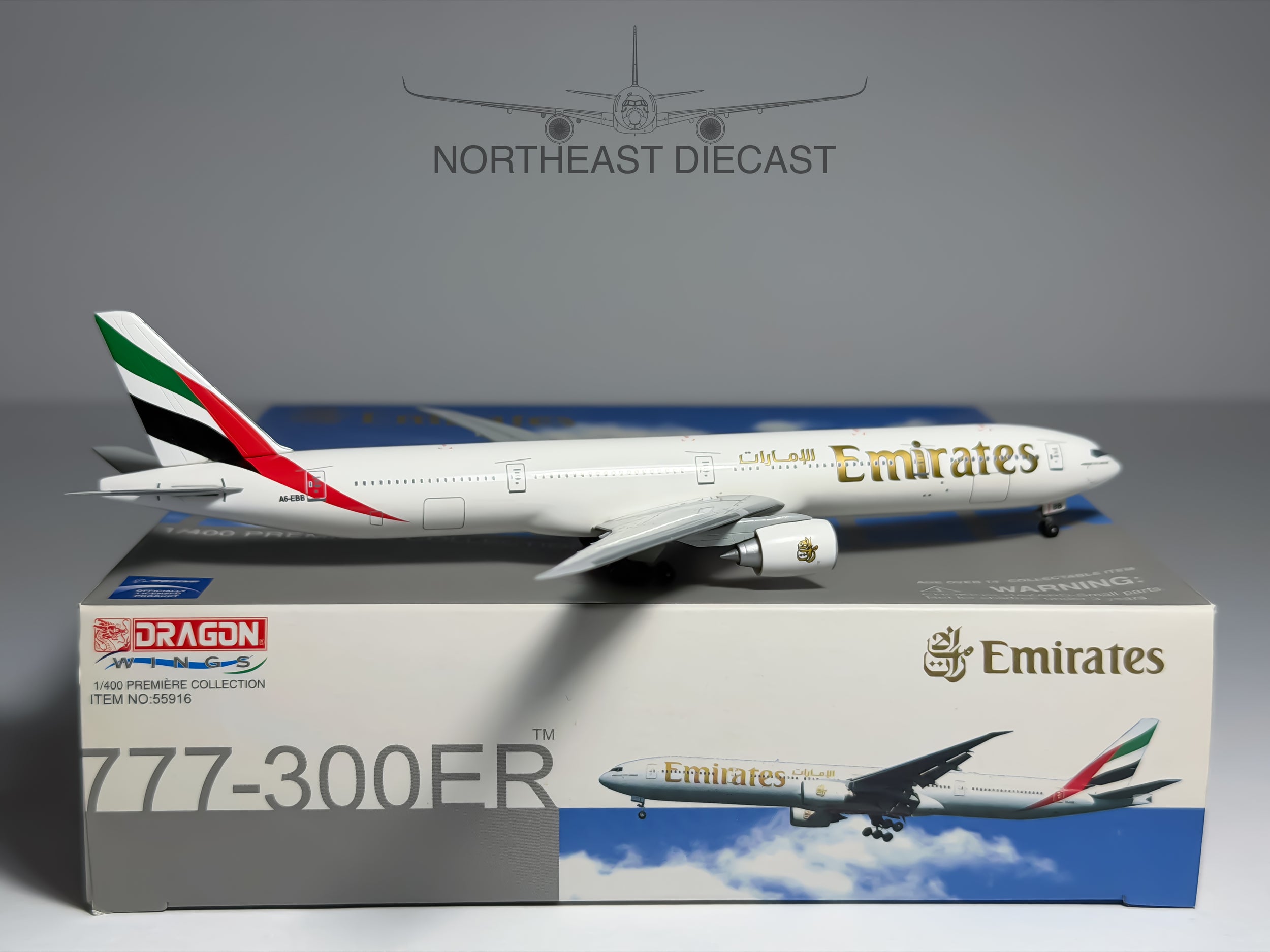 Emirates Boeing 777-300ER 1:400 Dragon Wings A6-EBB (55916)