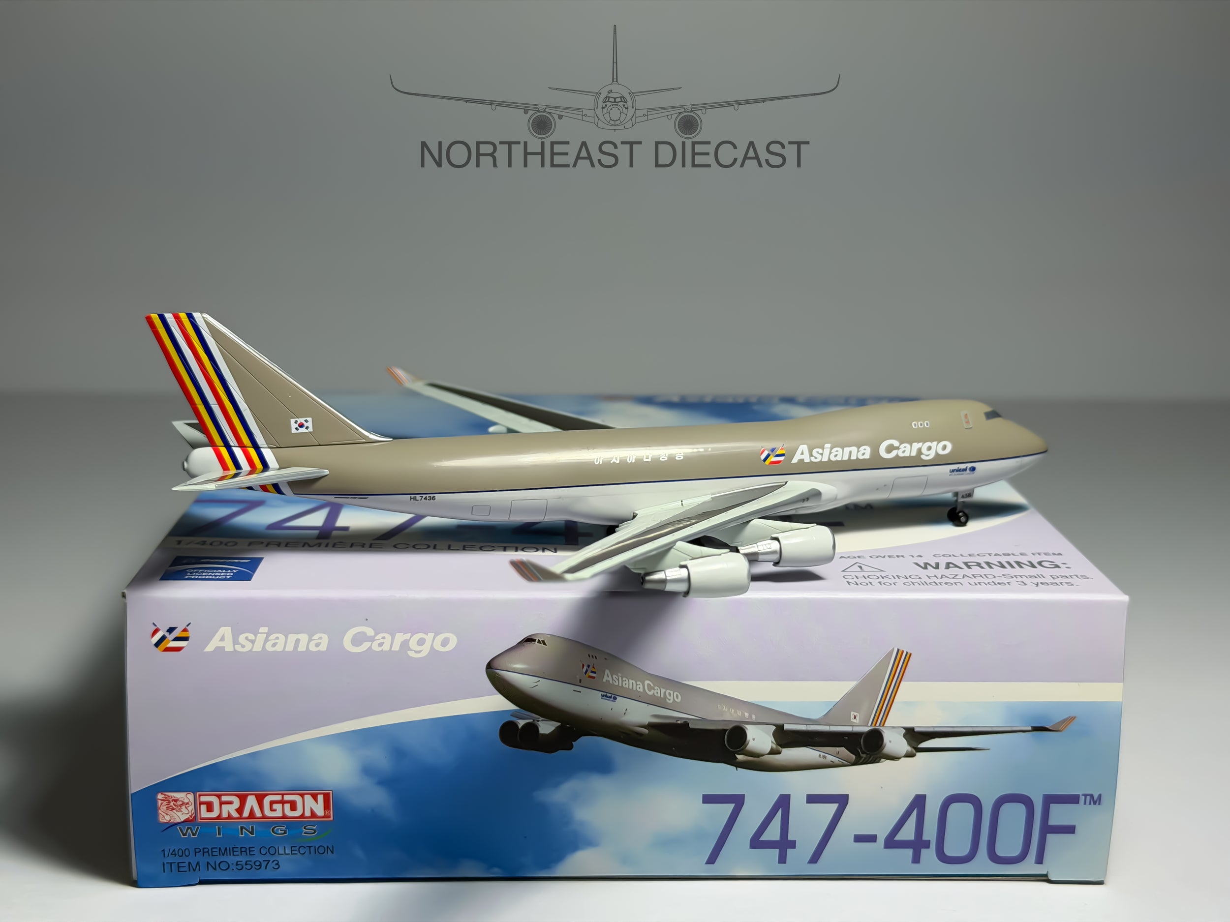 Asiana Cargo Boeing 747-400F 1:400 Dragon Wings HL7436 (55973)