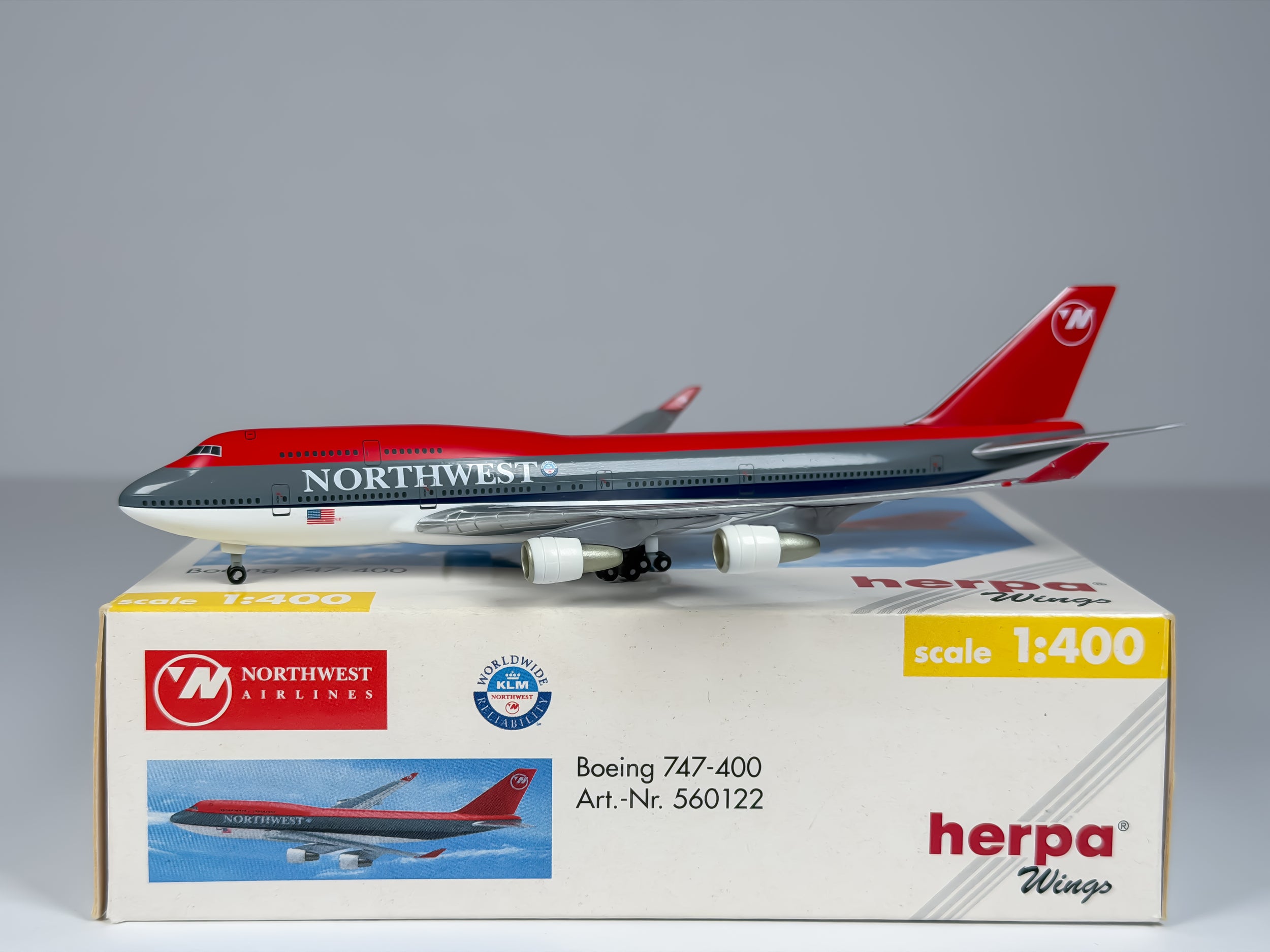 Northwest Airlines Boeing 747-400 1:400 Herpa (560122)