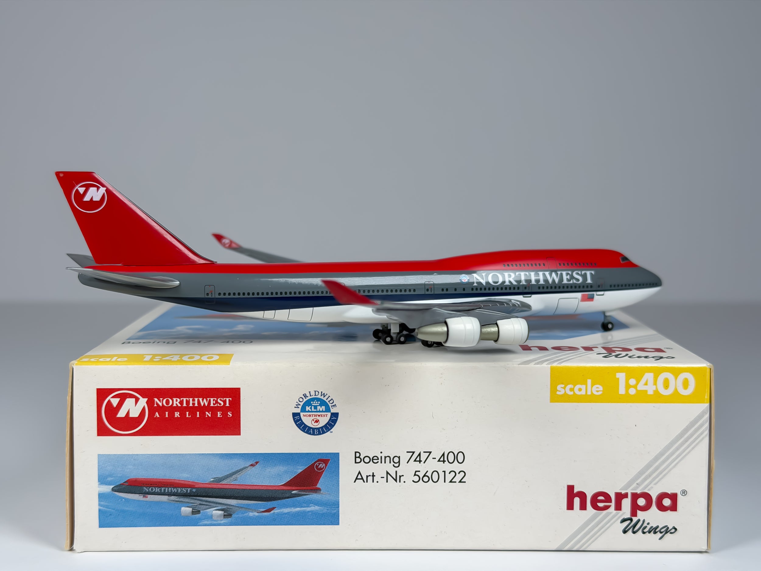 Northwest Airlines Boeing 747-400 1:400 Herpa (560122)