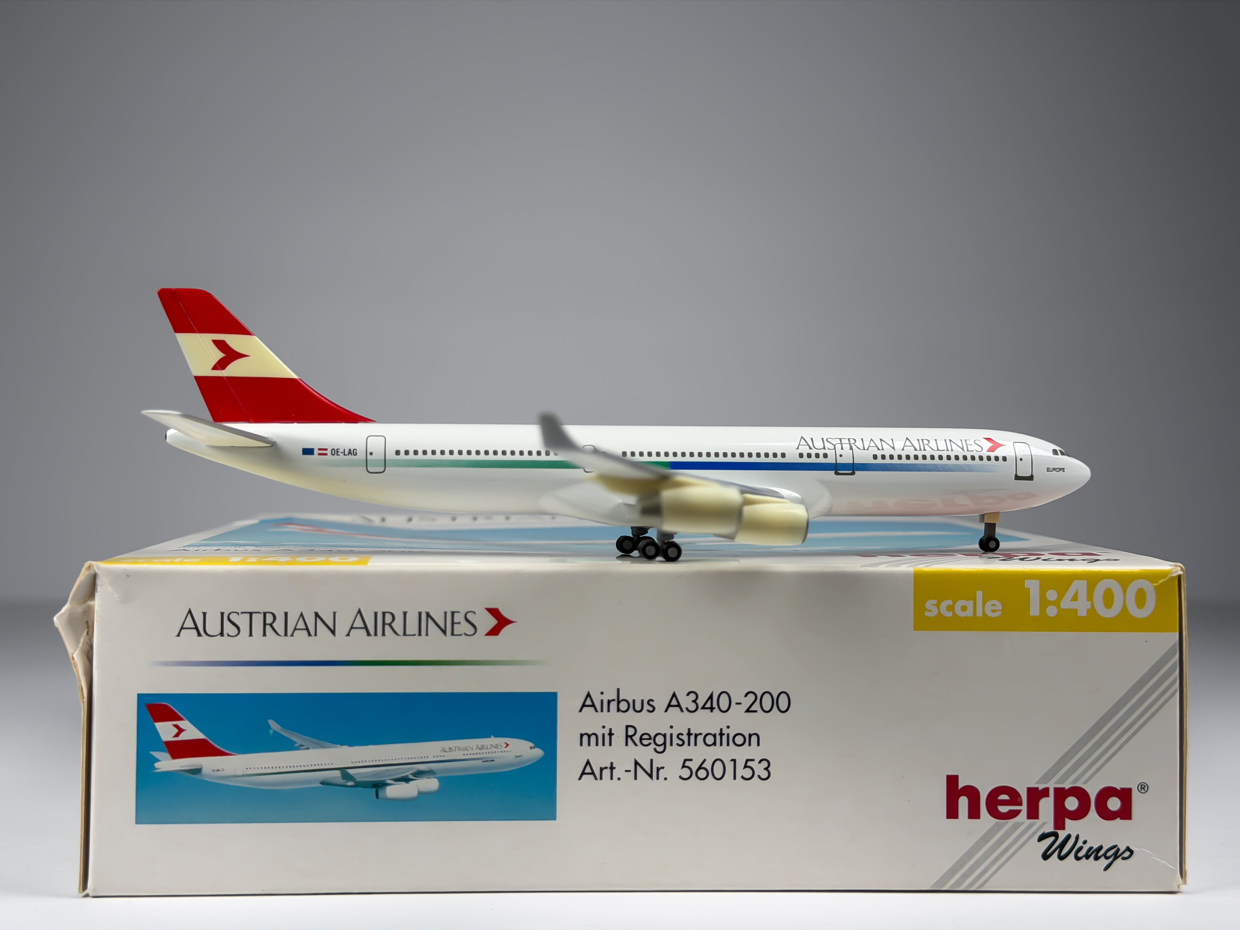 Austrian Airlines Airbus A340-200 1:400 Herpa OE-LAG (560153)