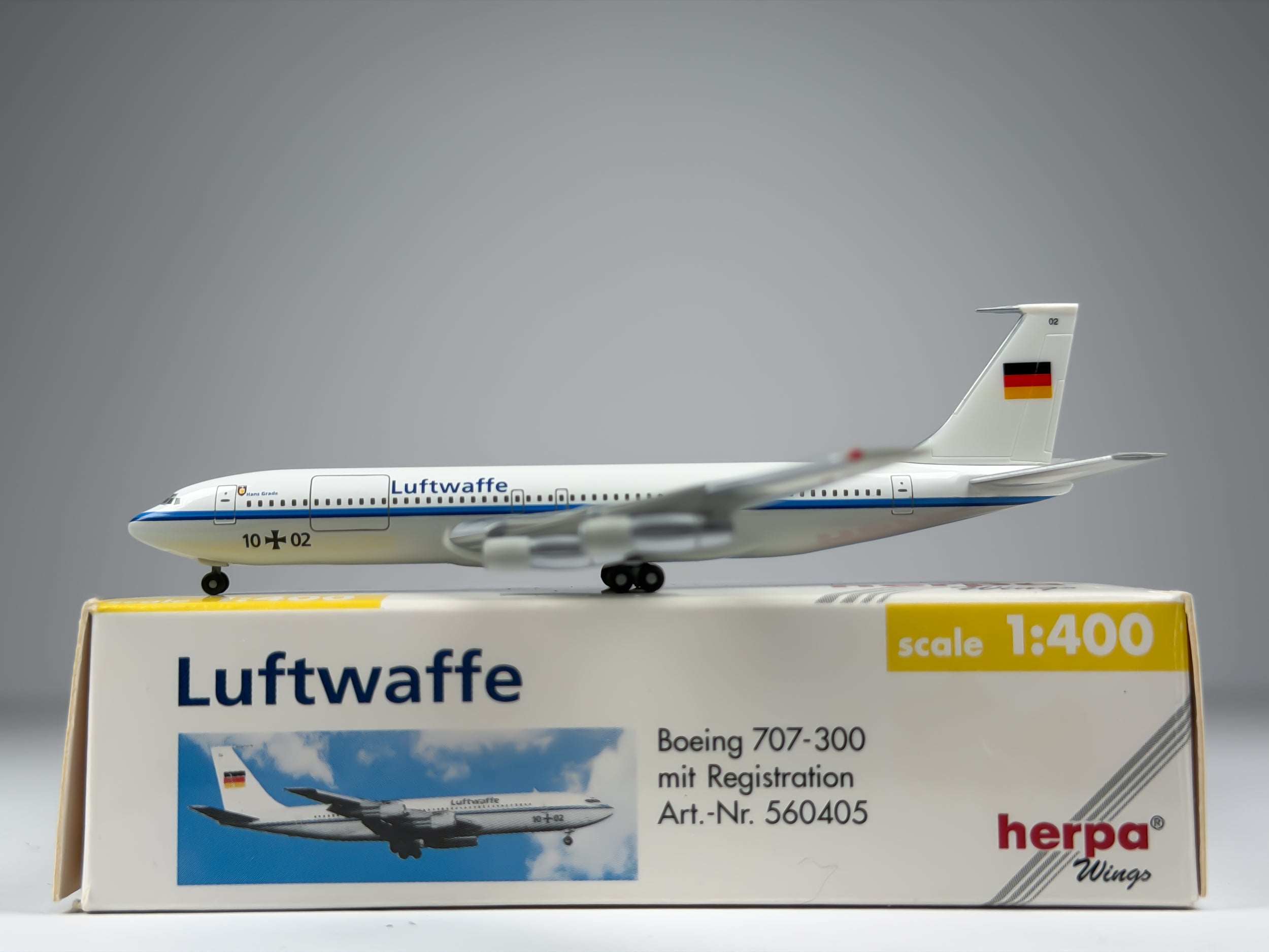 German Air Force Boeing 707-300 1:400 Herpa 10+02 (560405)