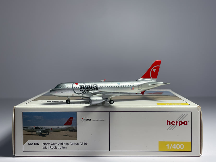 Northwest Airlines Airbus A319 1:400 Herpa N358NB (561136)