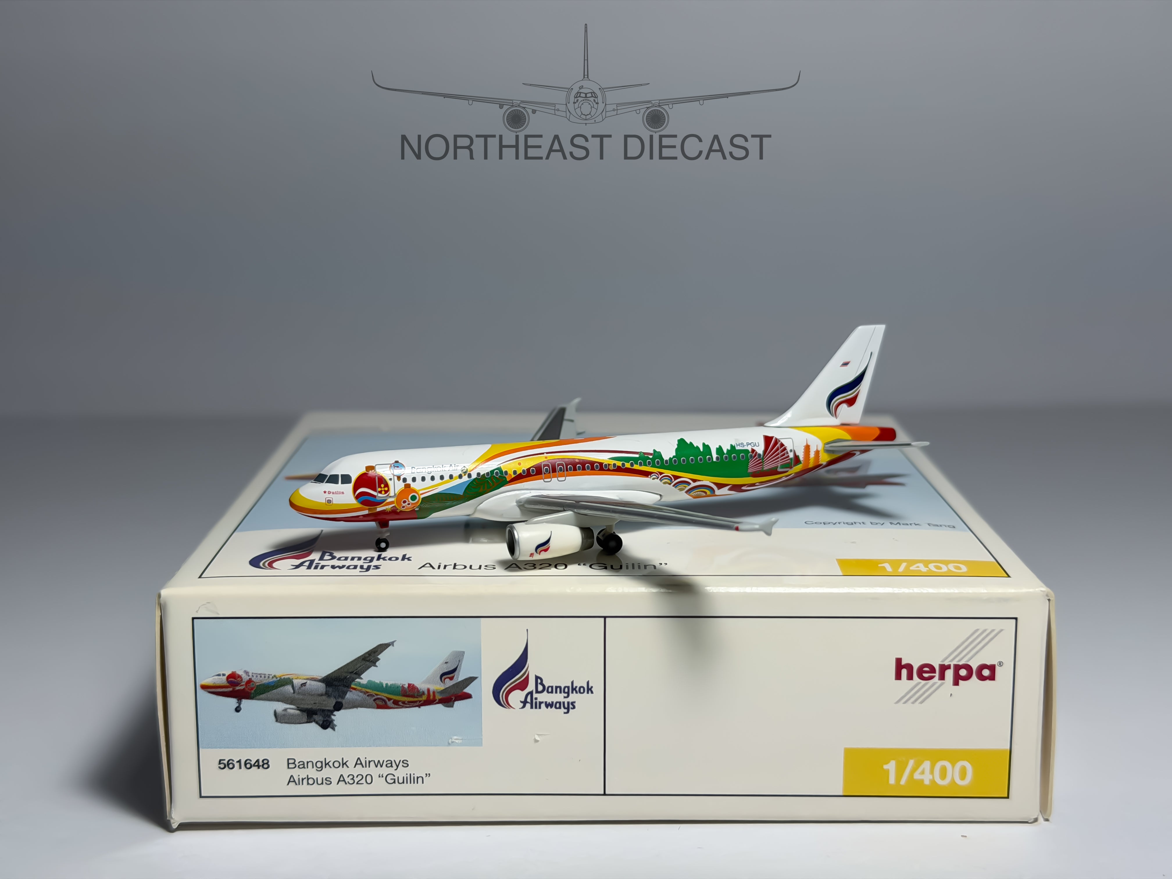 Bangkok Airways Airbus A320 1:400 Herpa HS-PGU (561648)