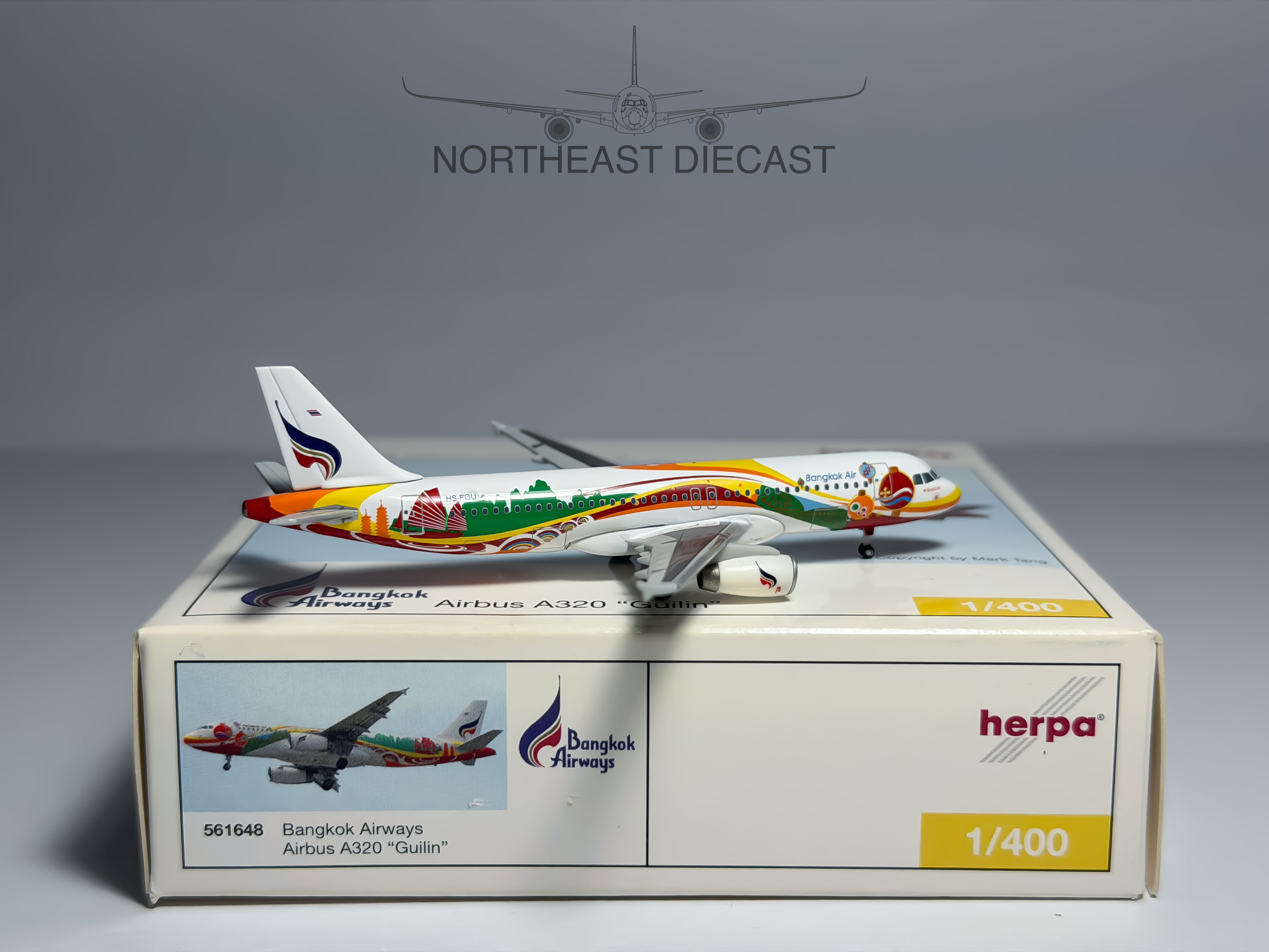 Bangkok Airways Airbus A320 1:400 Herpa HS-PGU (561648)