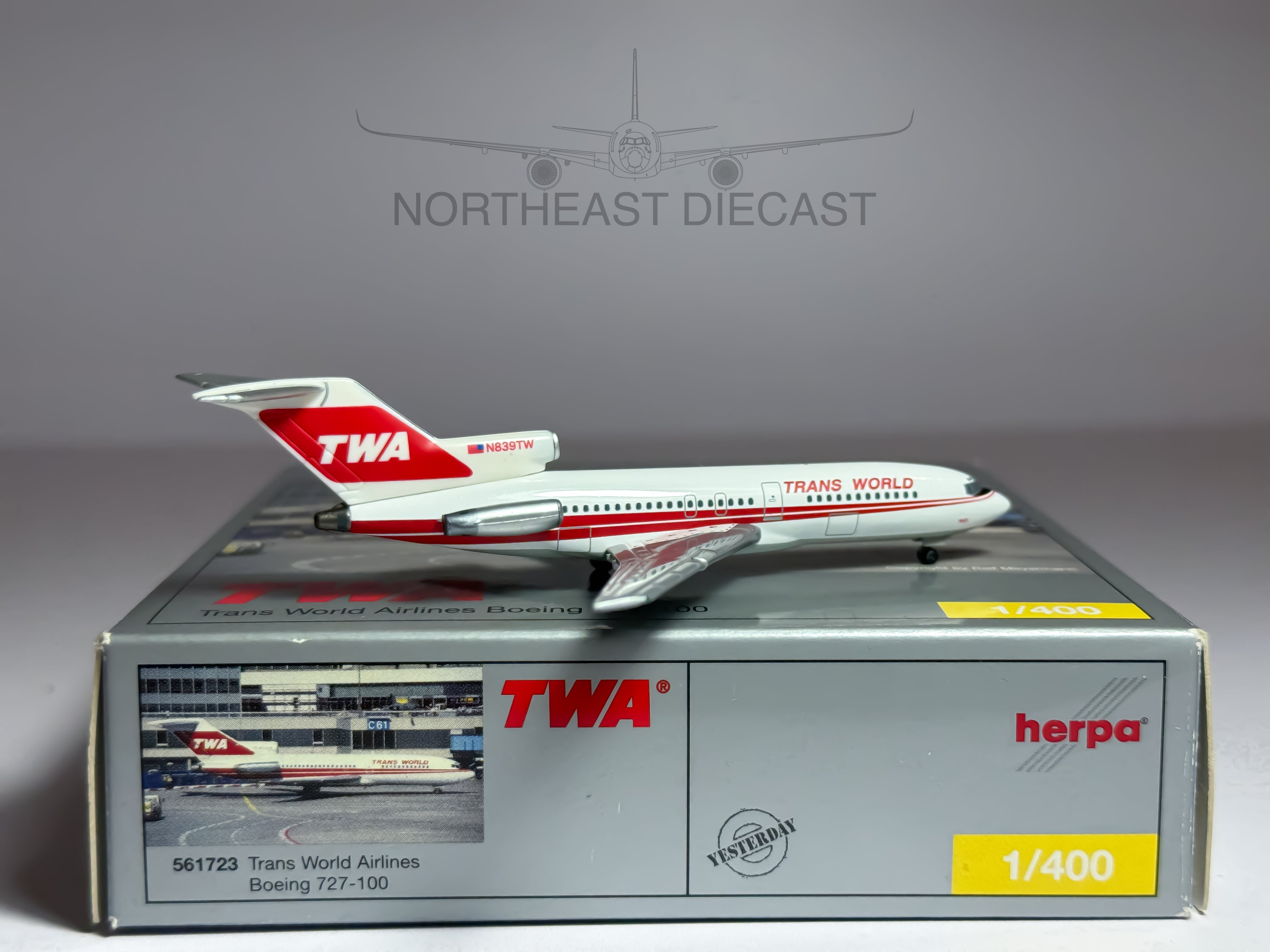 Trans World Airlines (TWA) Boeing 727-100 1:400 Herpa N839TW (561723)