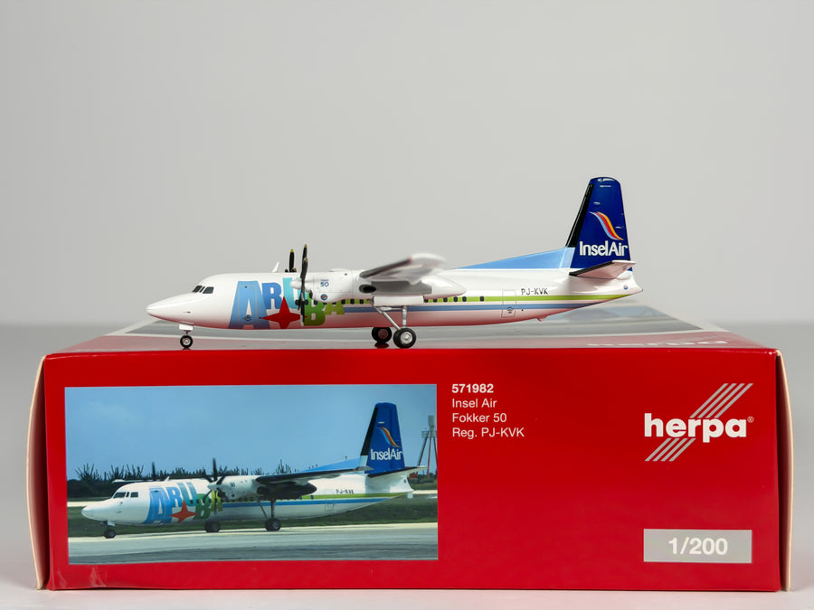 Insel Air Aruba Fokker 50 1:200 Herpa PJ-KVK (571982)