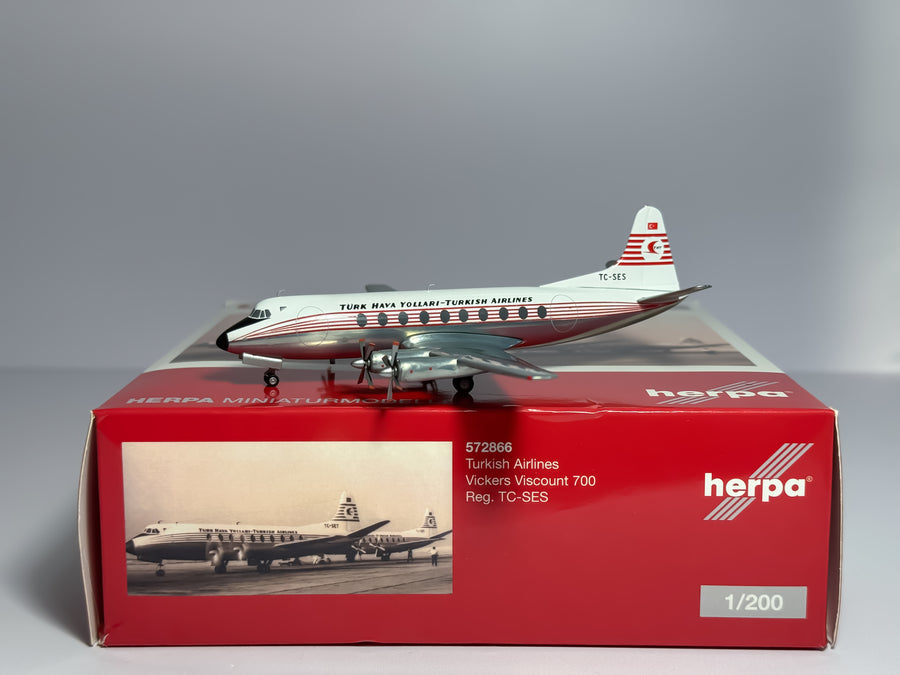 Turkish Airlines Vickers Viscount 700 1:200 Herpa TC-SES (572866)