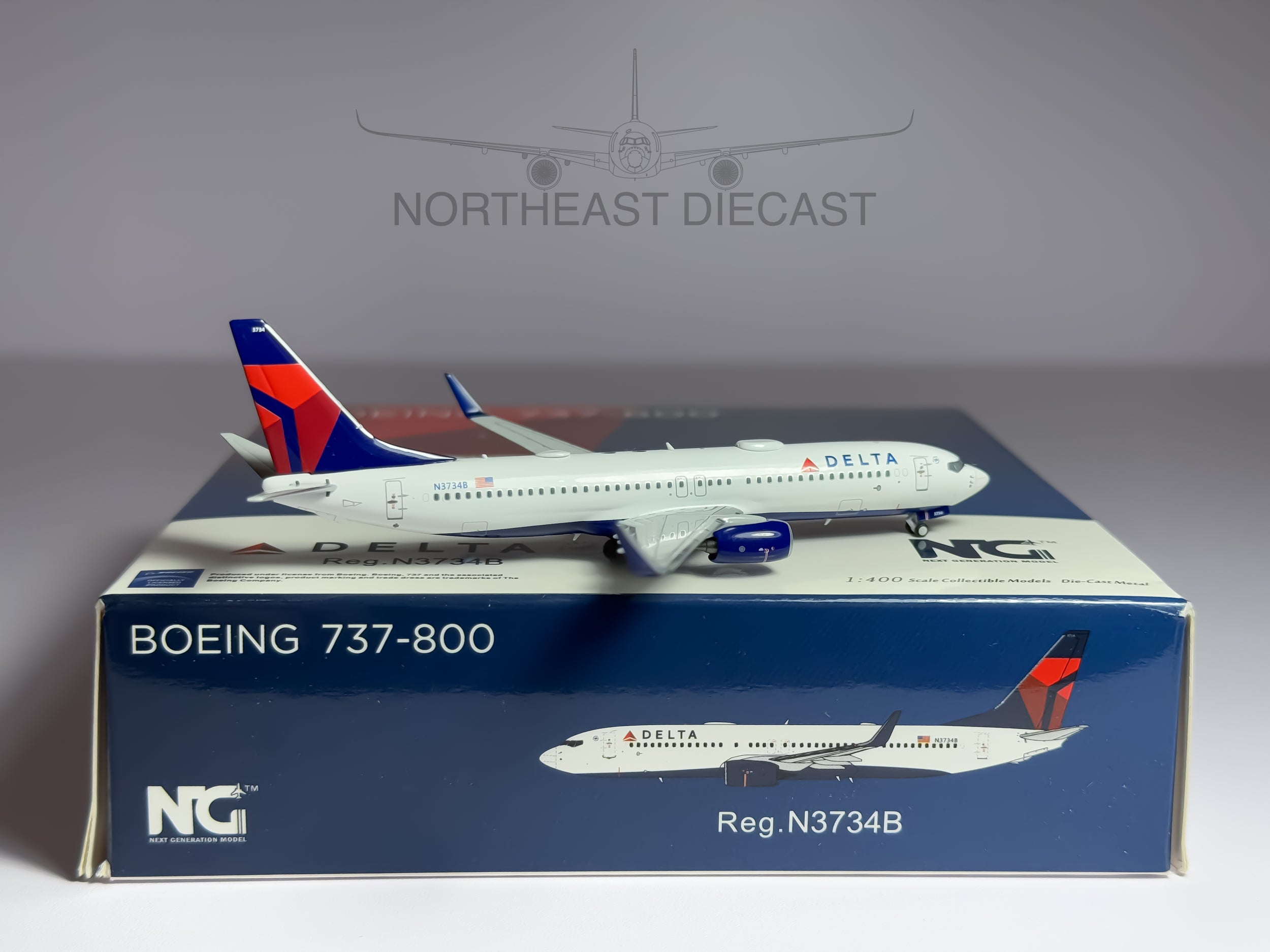 Delta Air Lines Boeing 737-800 1:400 NG Models N3734B (58085)
