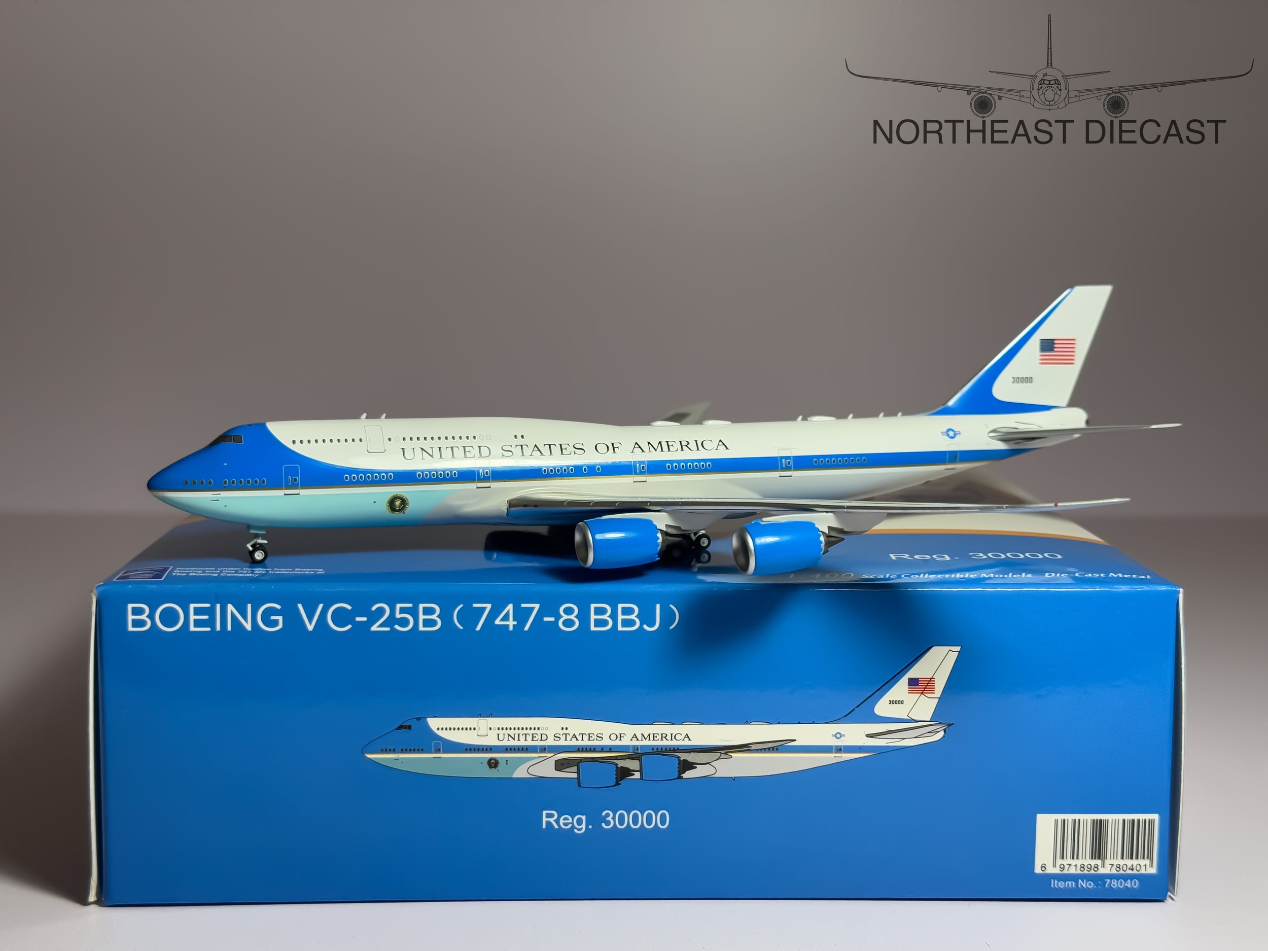 USAF Air Force One Boeing VC-25B (747-8) 1:400 NG Models 30000 (78040)