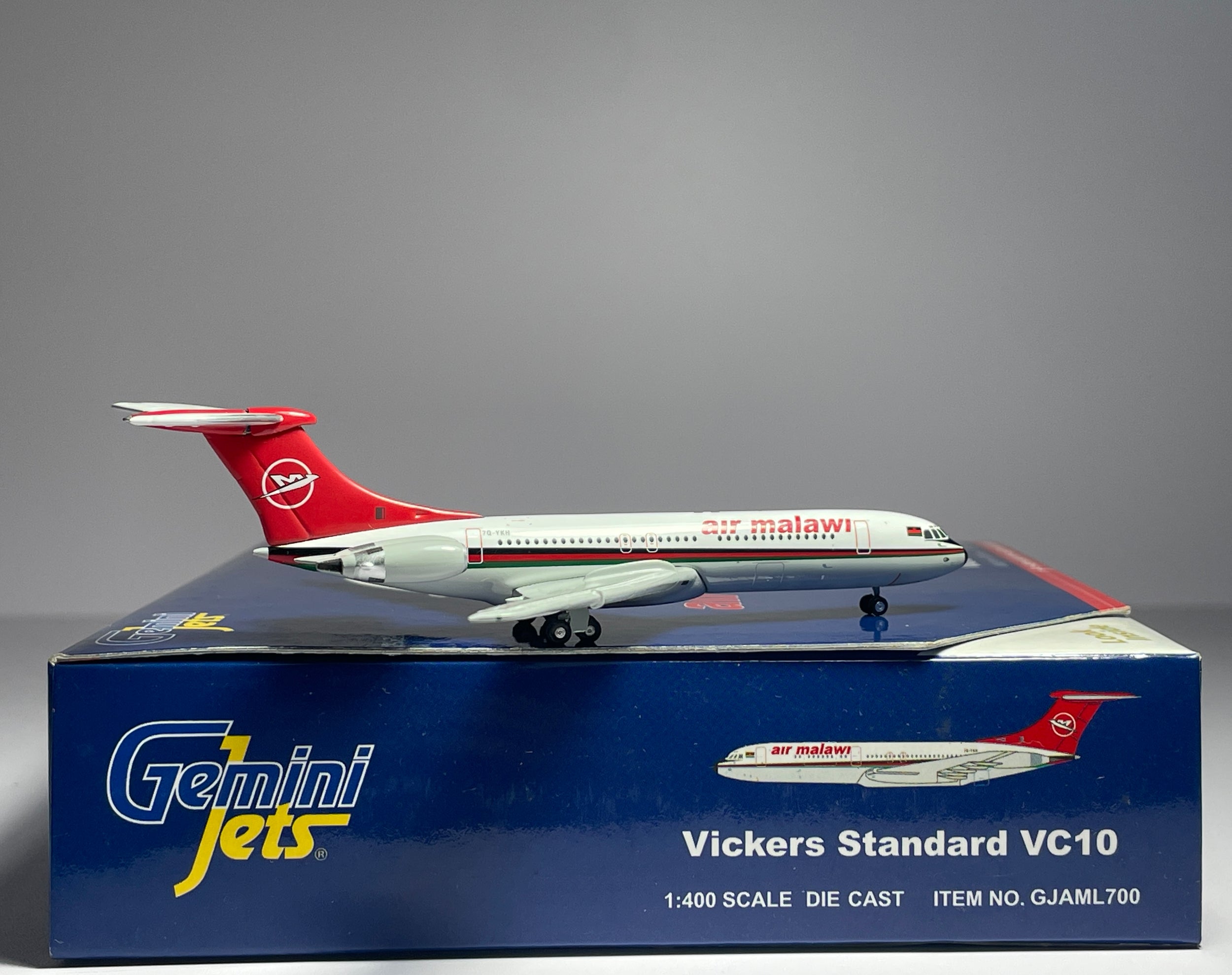 Gemini Jets 1:400 Air Malawi Vickers VC-10 7Q-YKH 1970s colors GJAML700