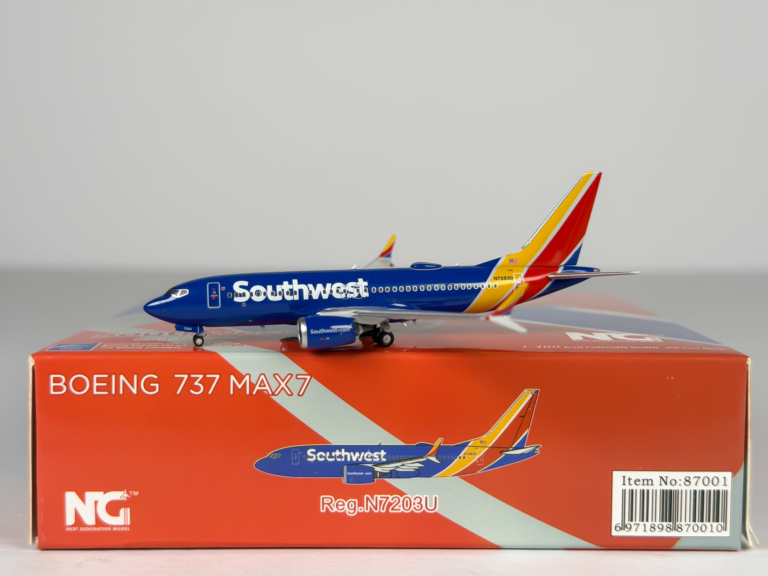 Southwest Airlines Boeing 737 MAX 7 1:400 NG Models N7203U (87001)