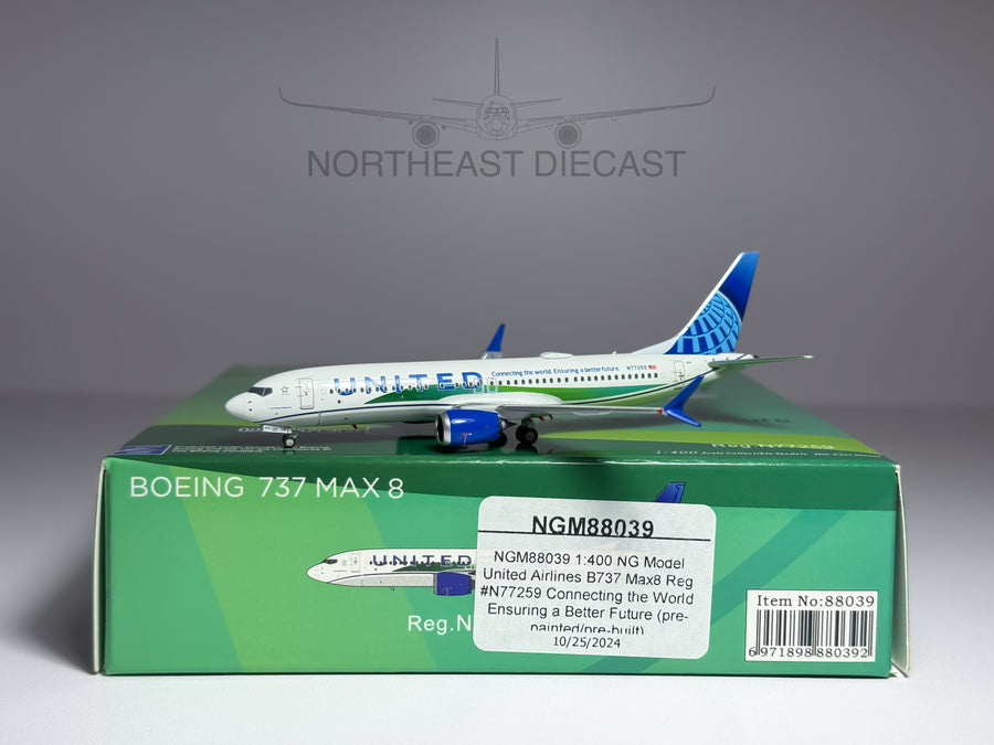 United Airlines Boeing 737 MAX 8 1:400 NG Models N77259 (88039)