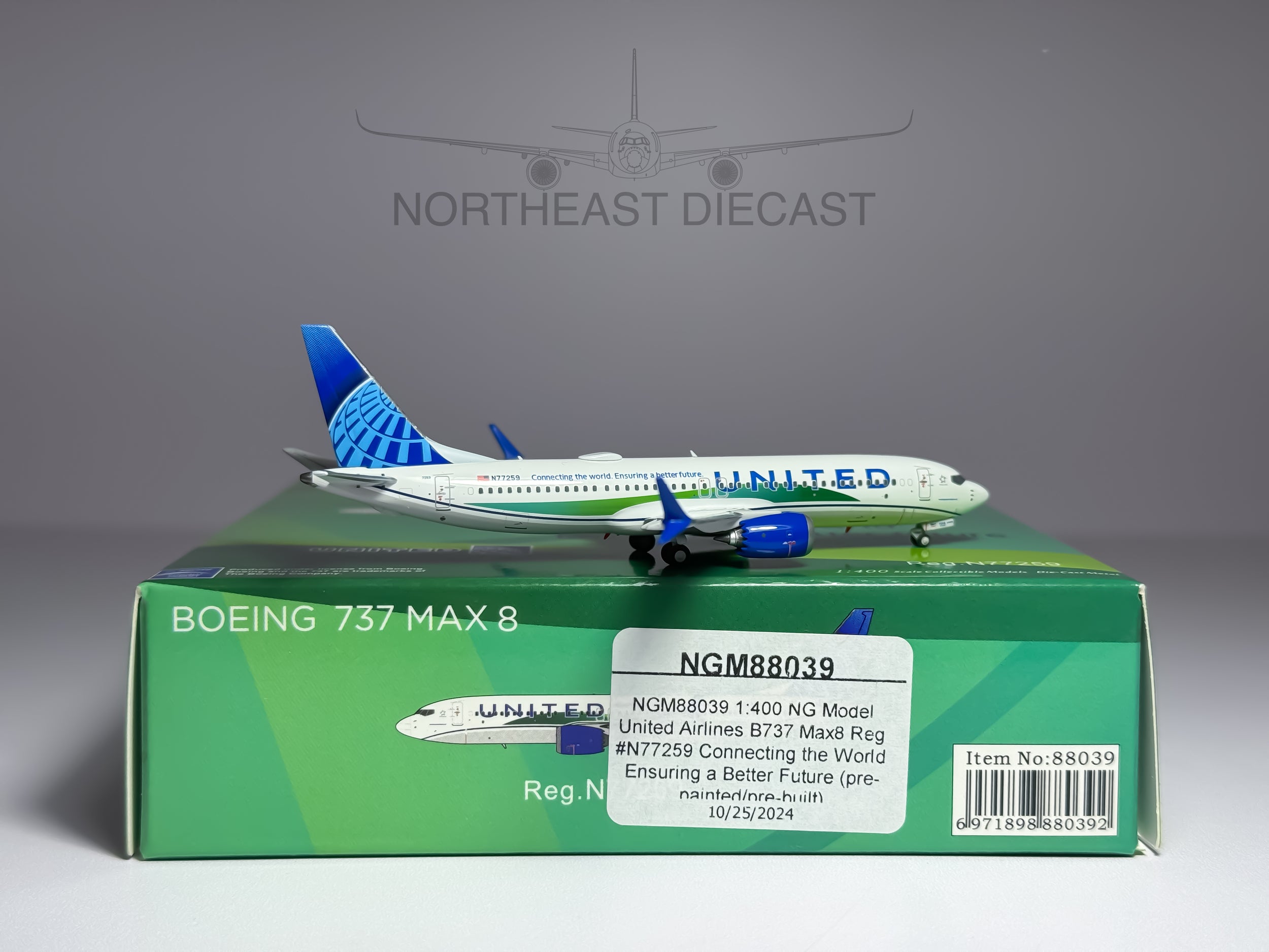 United Airlines Boeing 737 MAX 8 1:400 NG Models N77259 (88039)
