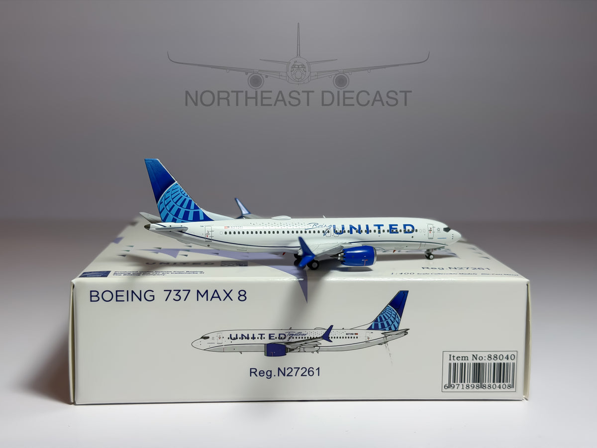 United Airlines Boeing 737 MAX 8 1:400 NG Models N27261 (88040)