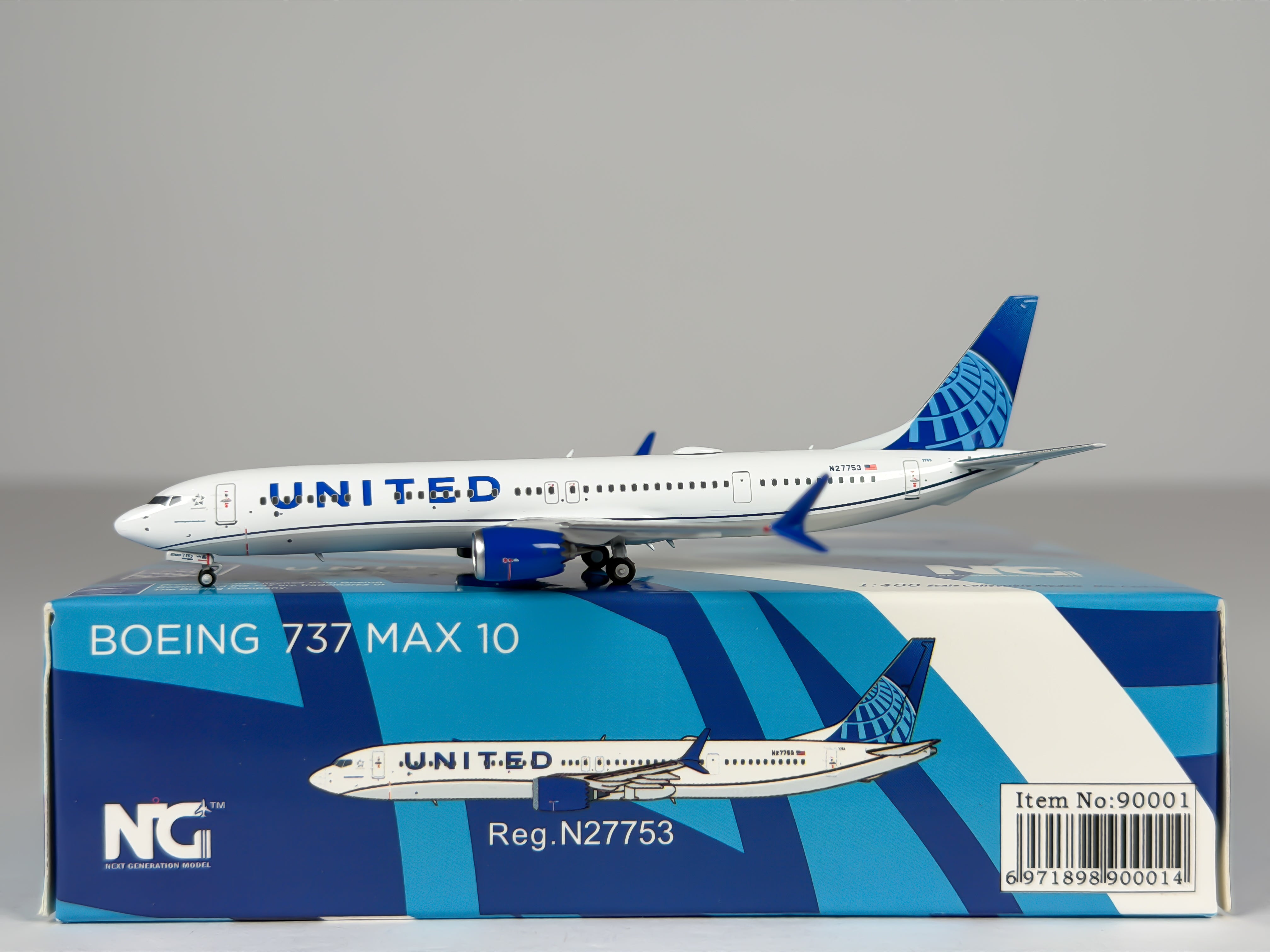 United Airlines Boeing 737 MAX 10 1:400 NG Models N27753 (90001)
