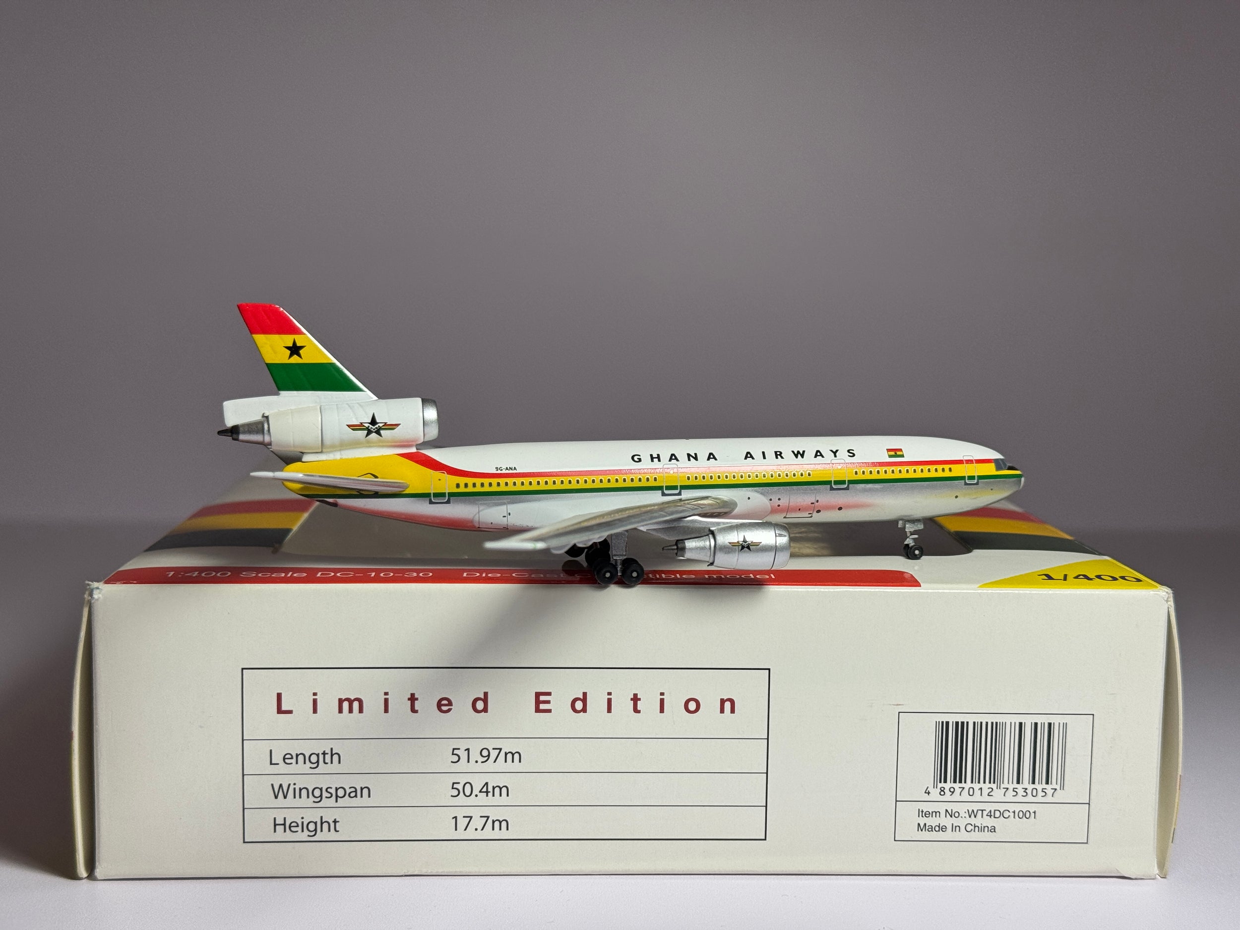Aviation400 1:400 Ghana Airways McDonnell Douglas DC-10-30 9G-ANA WTW4DC1001