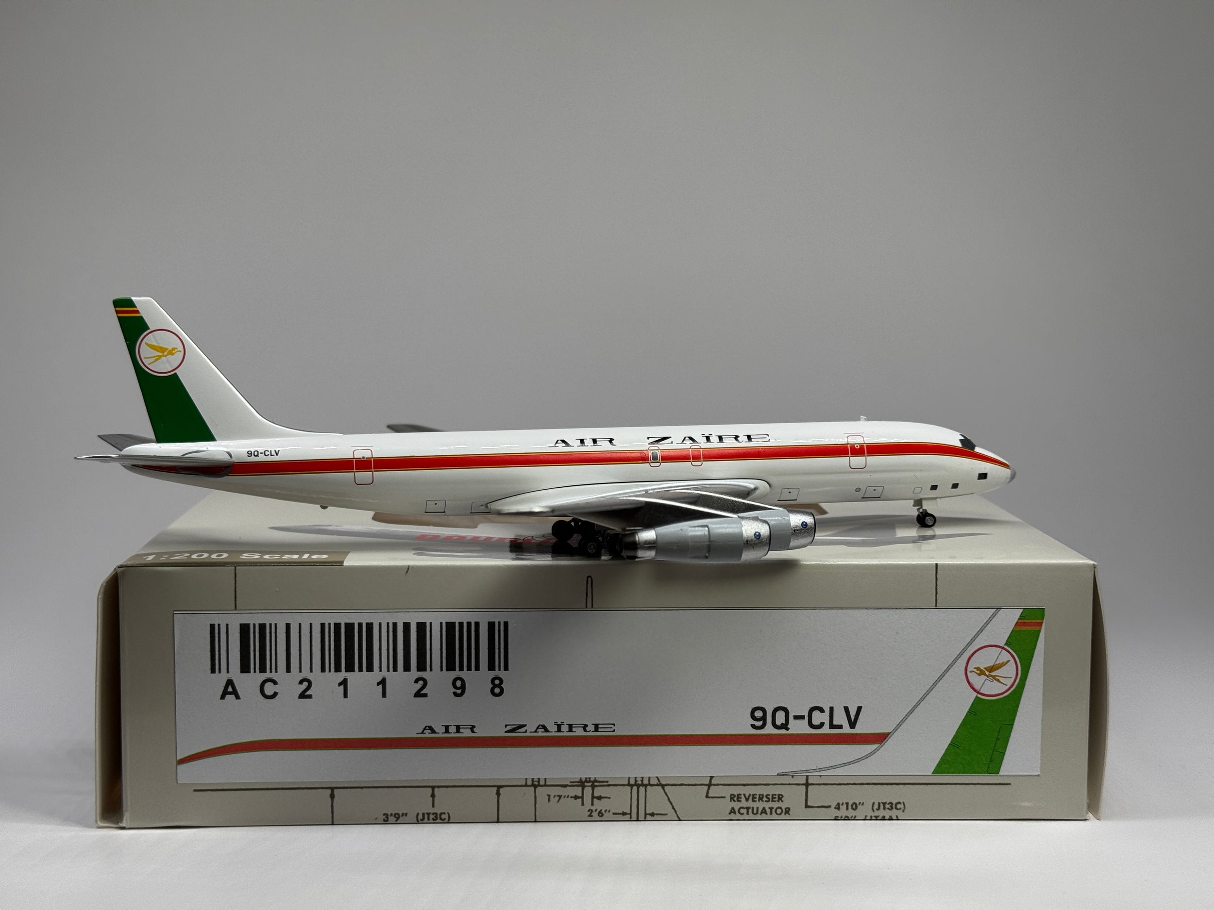 Aeroclassics 1:200 Air Zaire Cargo Douglas DC-8-54F 9Q-CLV AC211296
