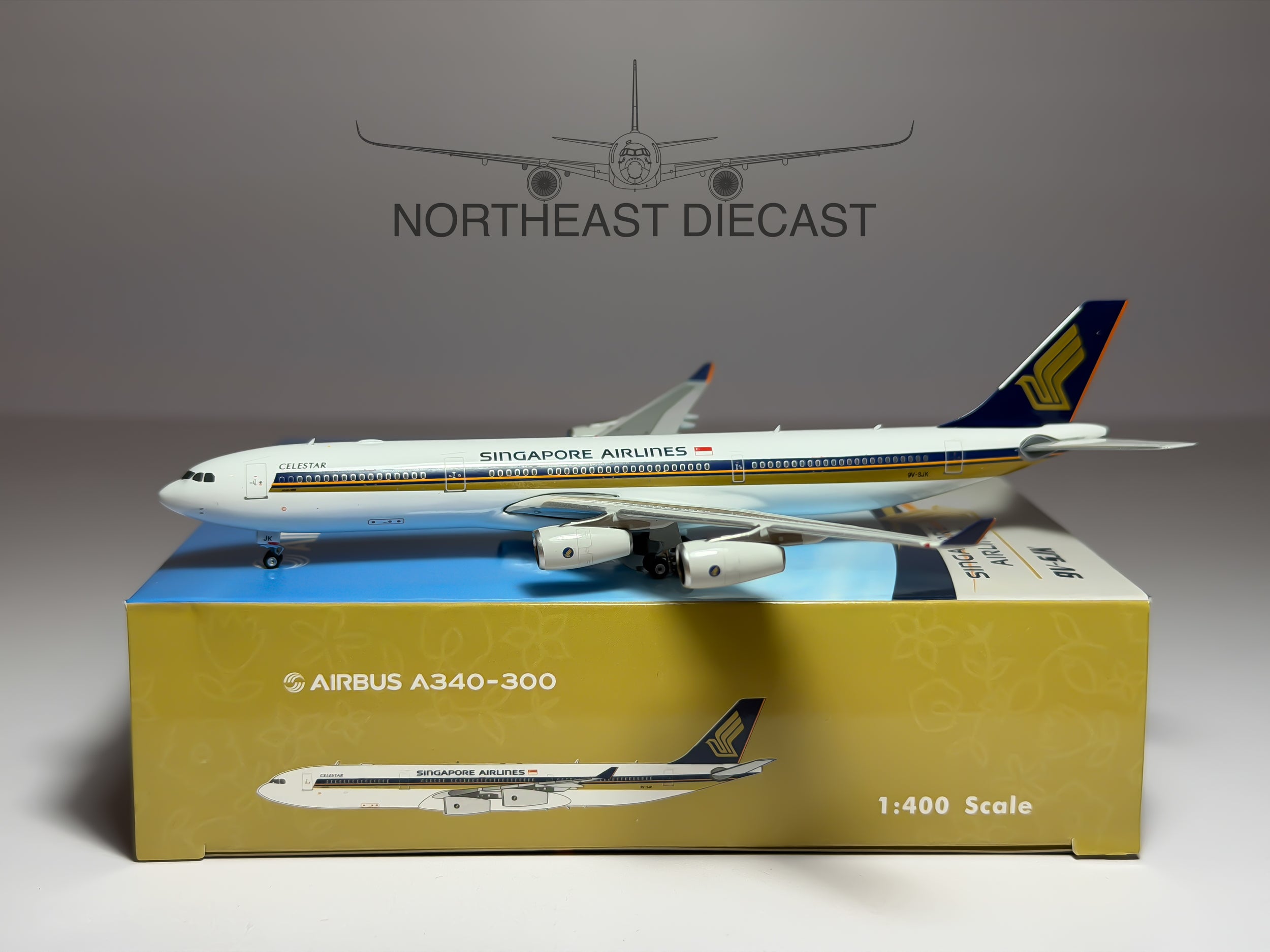 Singapore Airlines Airbus A340-300 1:400 Phoenix 9V-SJK (PH404425)