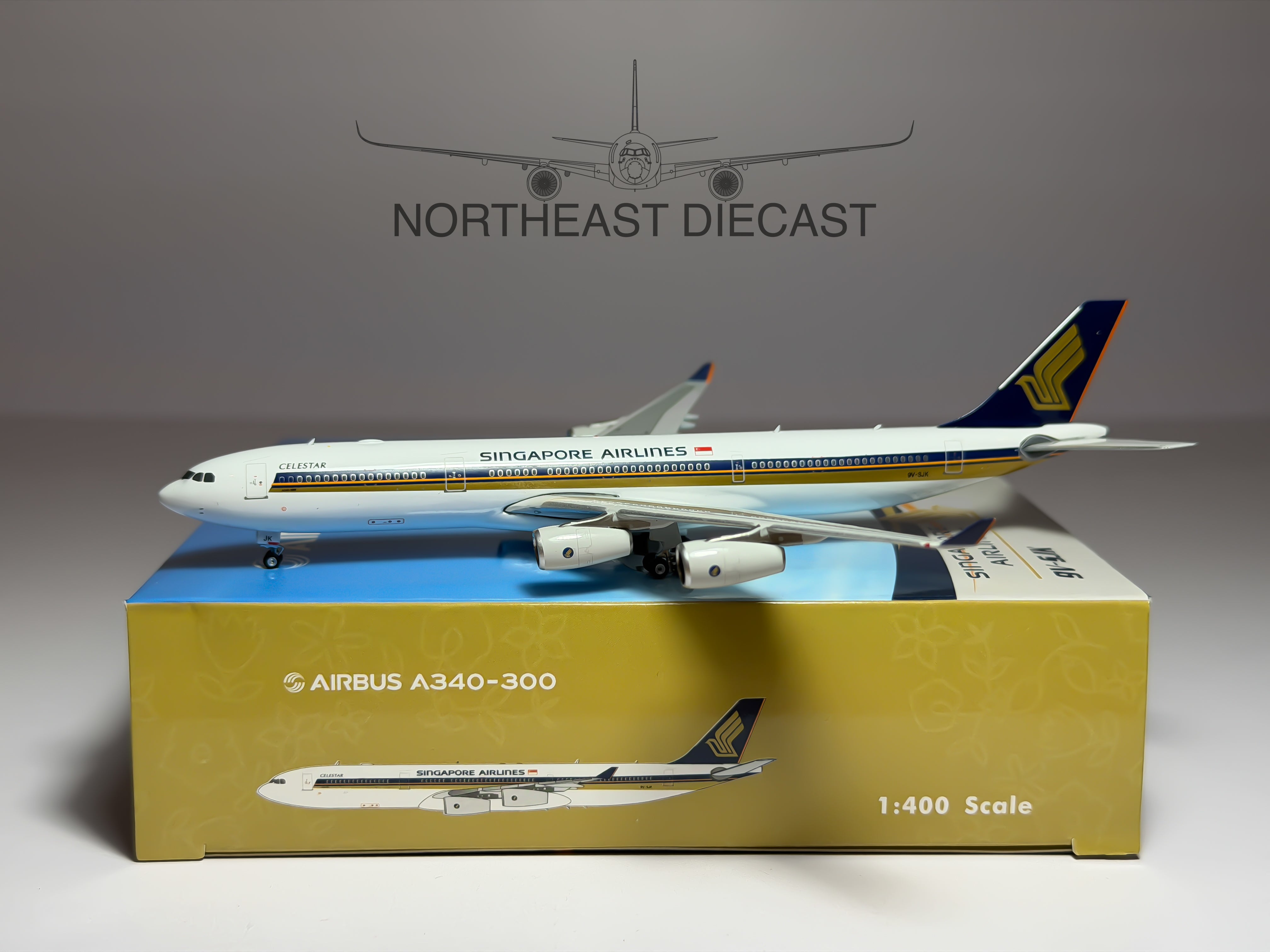 Singapore Airlines Airbus A340-300 1:400 Phoenix 9V-SJK (PH404425)