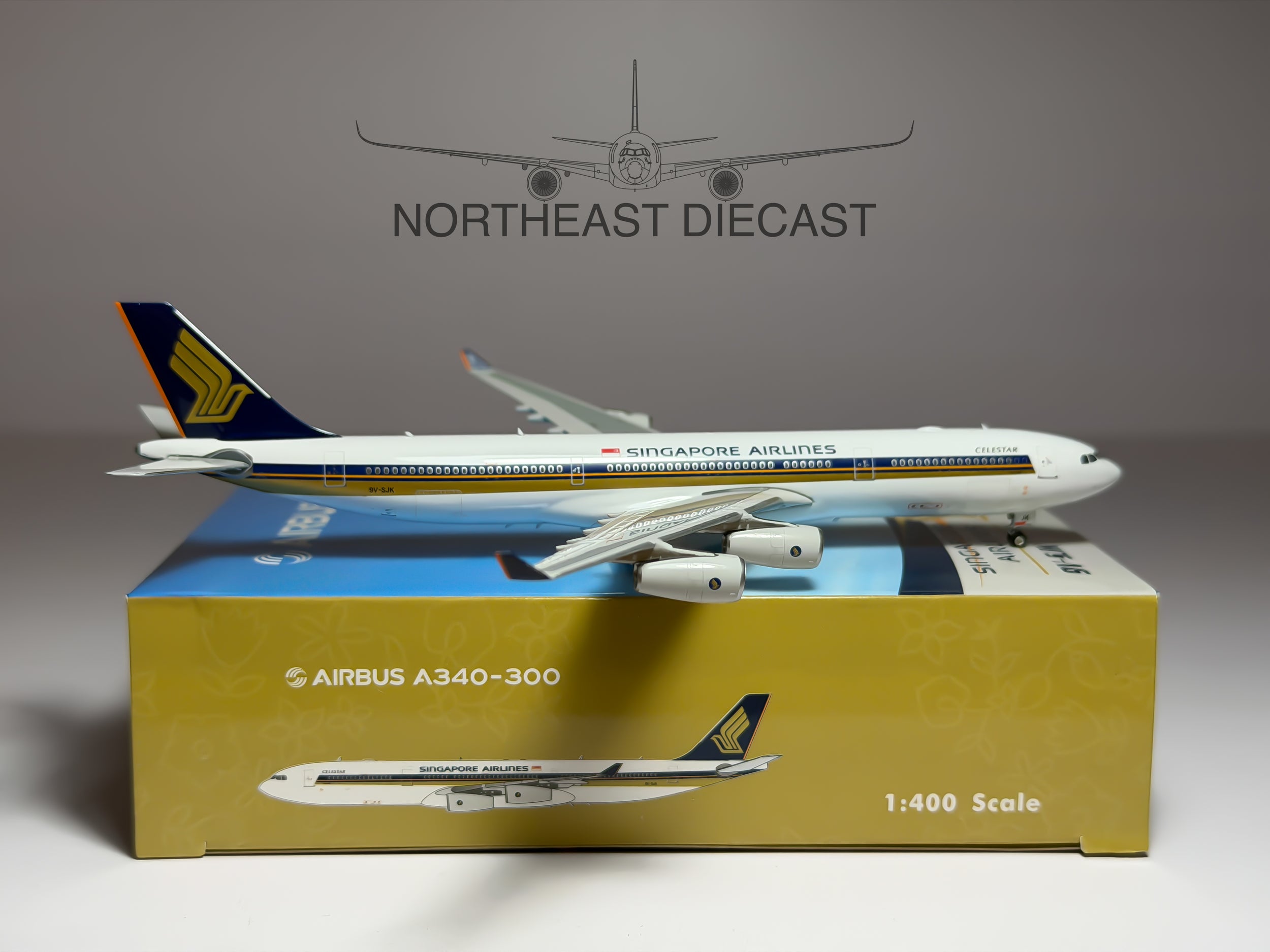 Singapore Airlines Airbus A340-300 1:400 Phoenix 9V-SJK (PH404425)