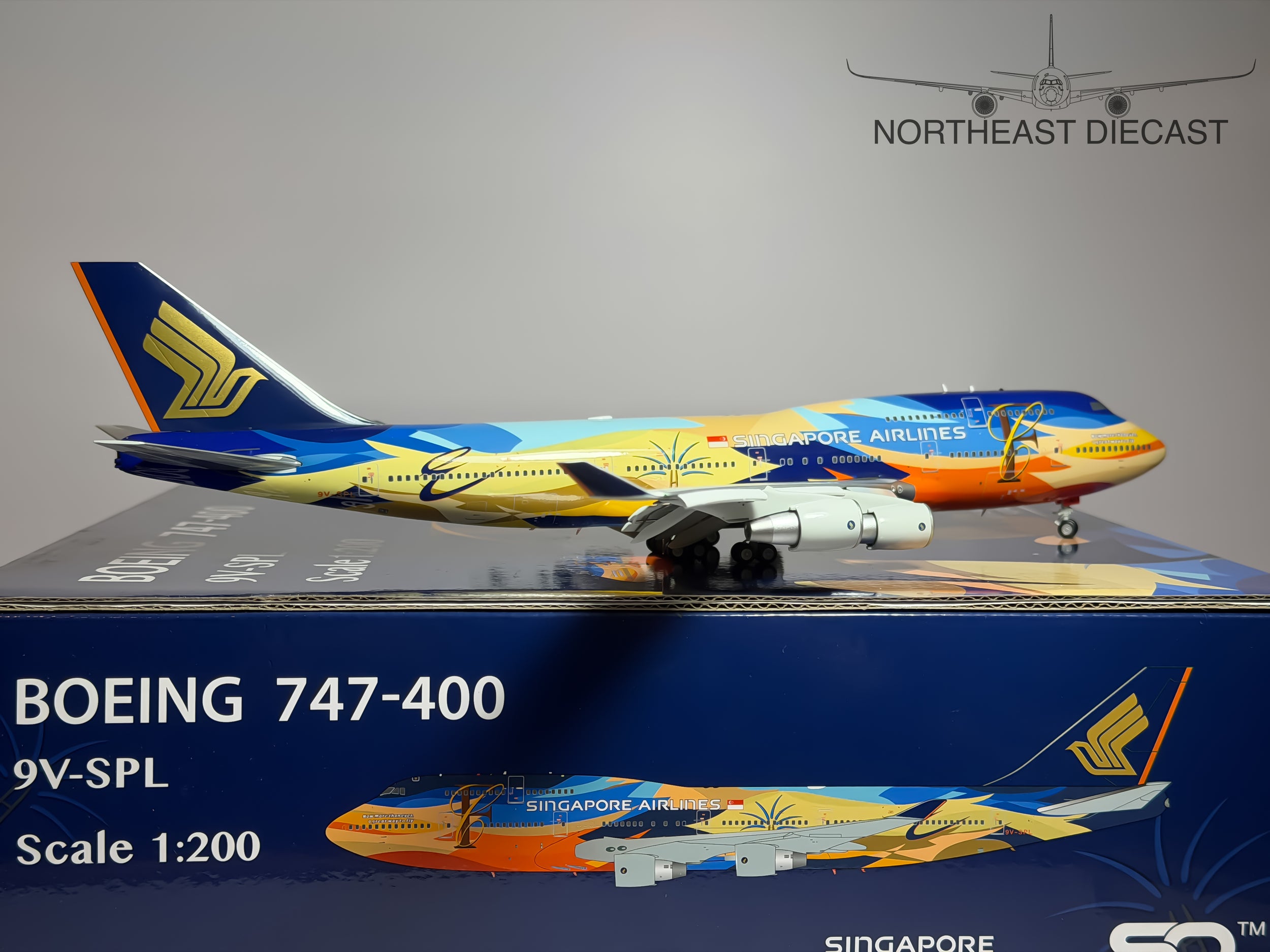 Singapore Airlines Boeing 747-400 1:200 SQ Wings 9V-SPL (L2002FD)