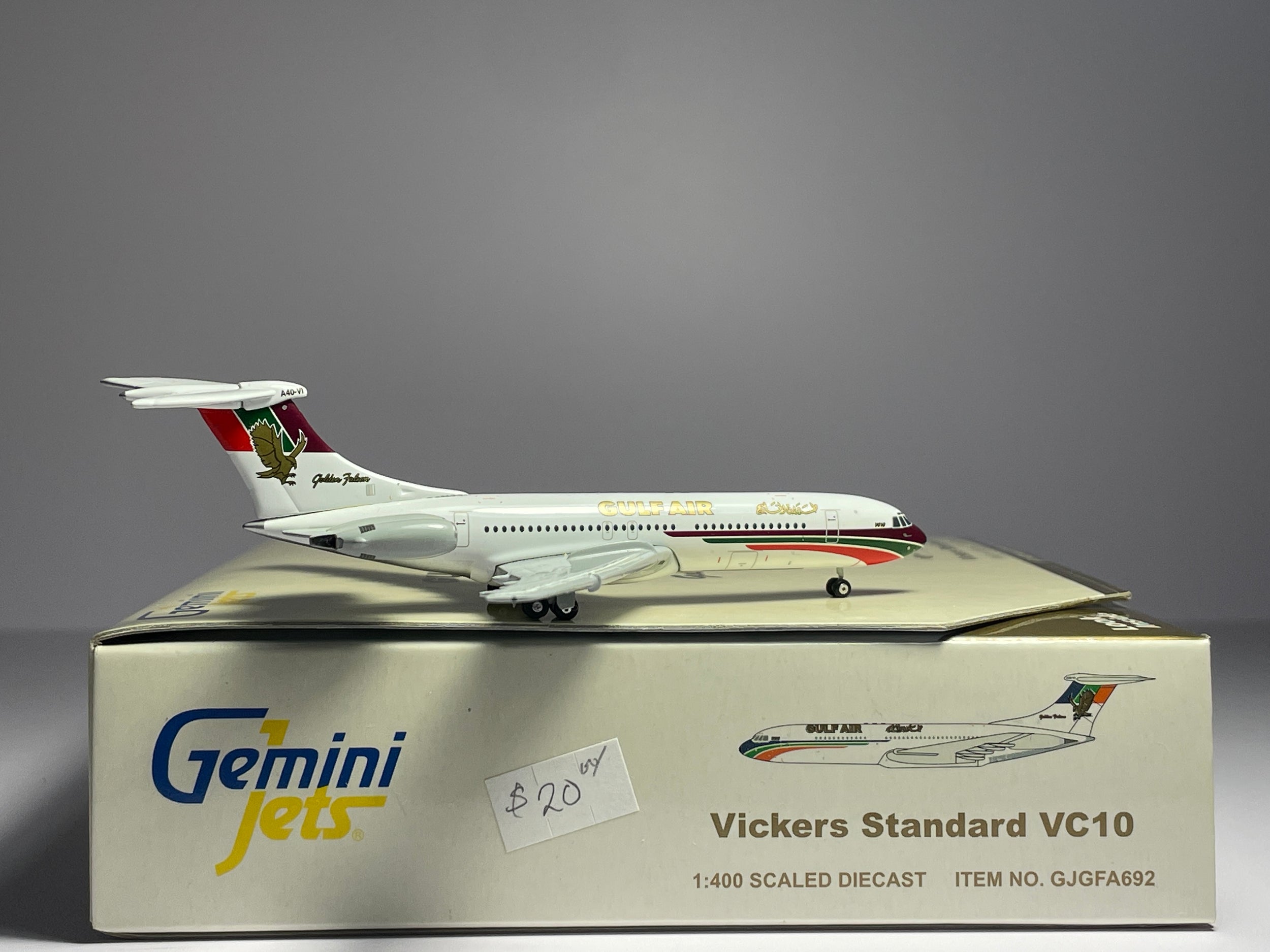 Gemini Jets 1:400 Gulf Air Vickers VC-10 A40-VI 1970s colors GJGFA691