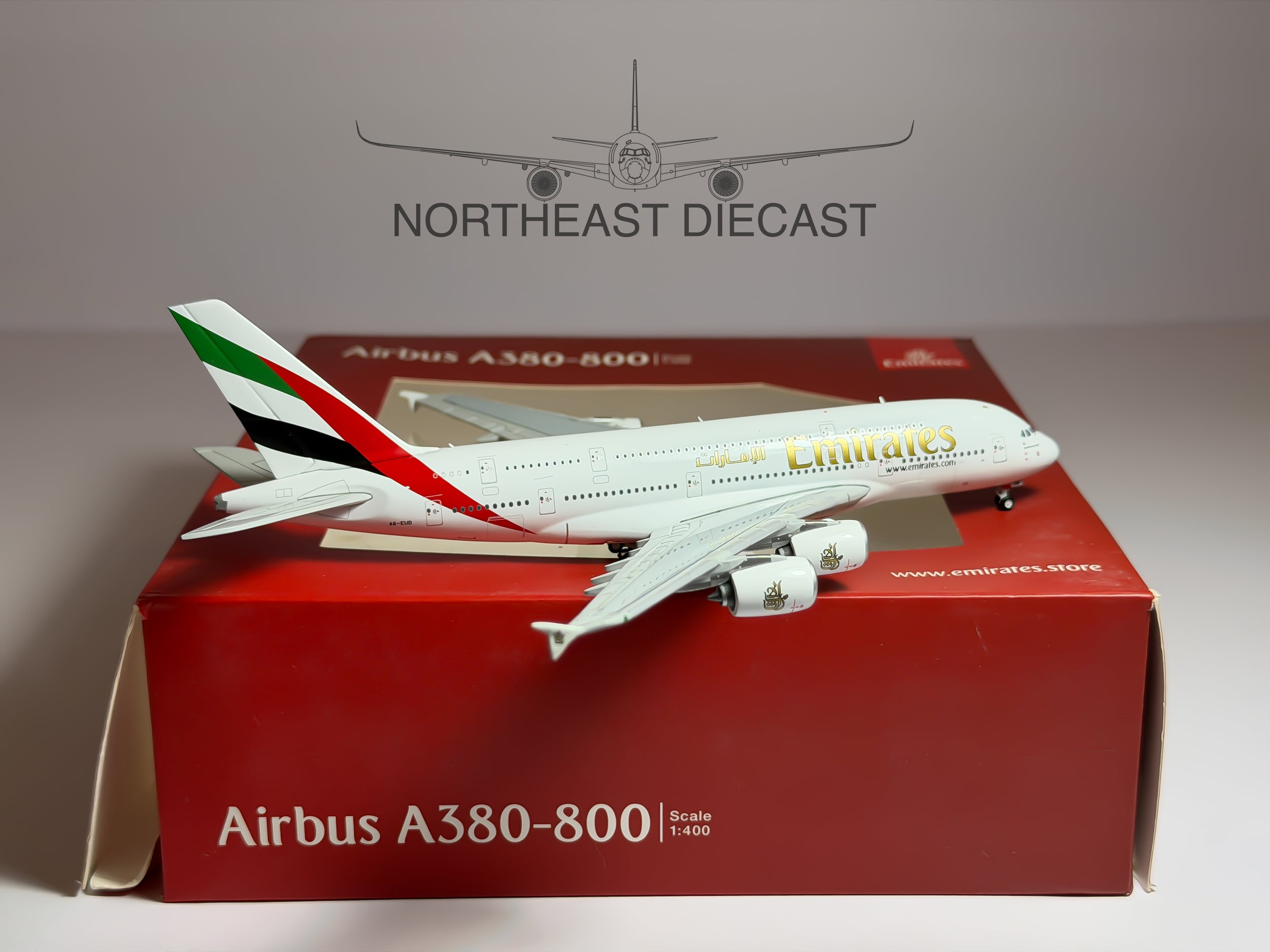 Emirates Airbus A380-800 1:400 Gemini Jets A6-EUD (GJUAE1941)