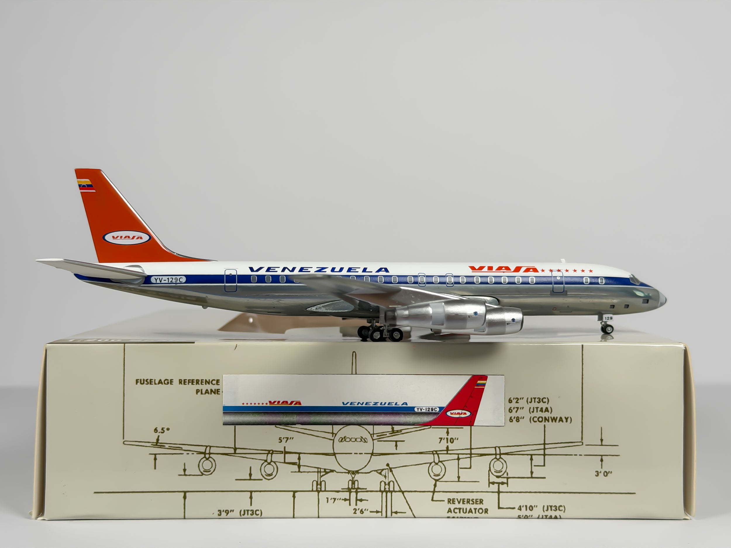 VIASA Venezuela Douglas DC-8-50 1:200 Aeroclassics YV-129C (AC219725A)