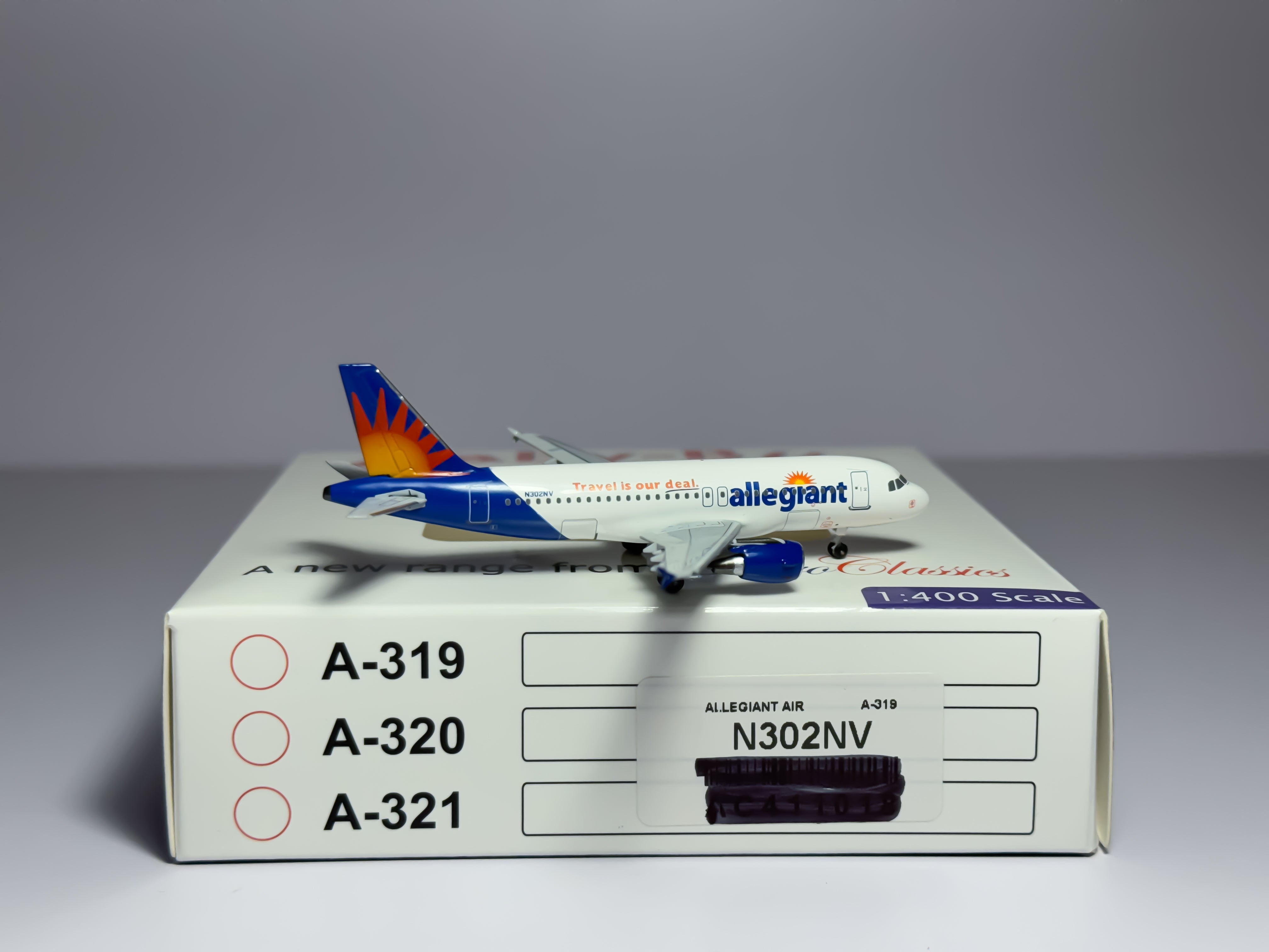 Allegiant Air Airbus A319 1:400 Aeroclassics N302NV (AC411018)