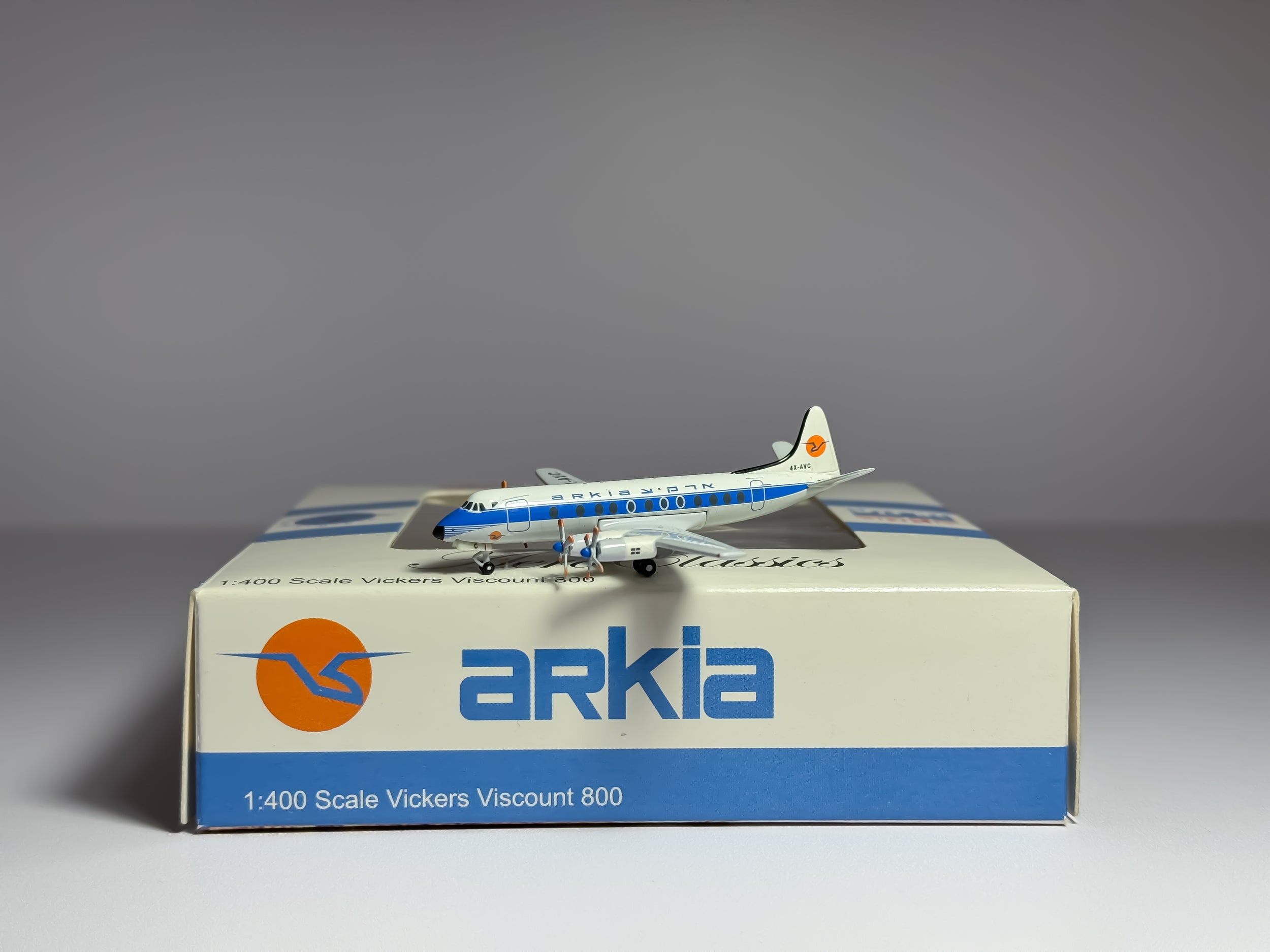 Arkia Israel Airlines Vickers Viscount 800 1:400 Aeroclassics 4X-AVC (AC411040C)