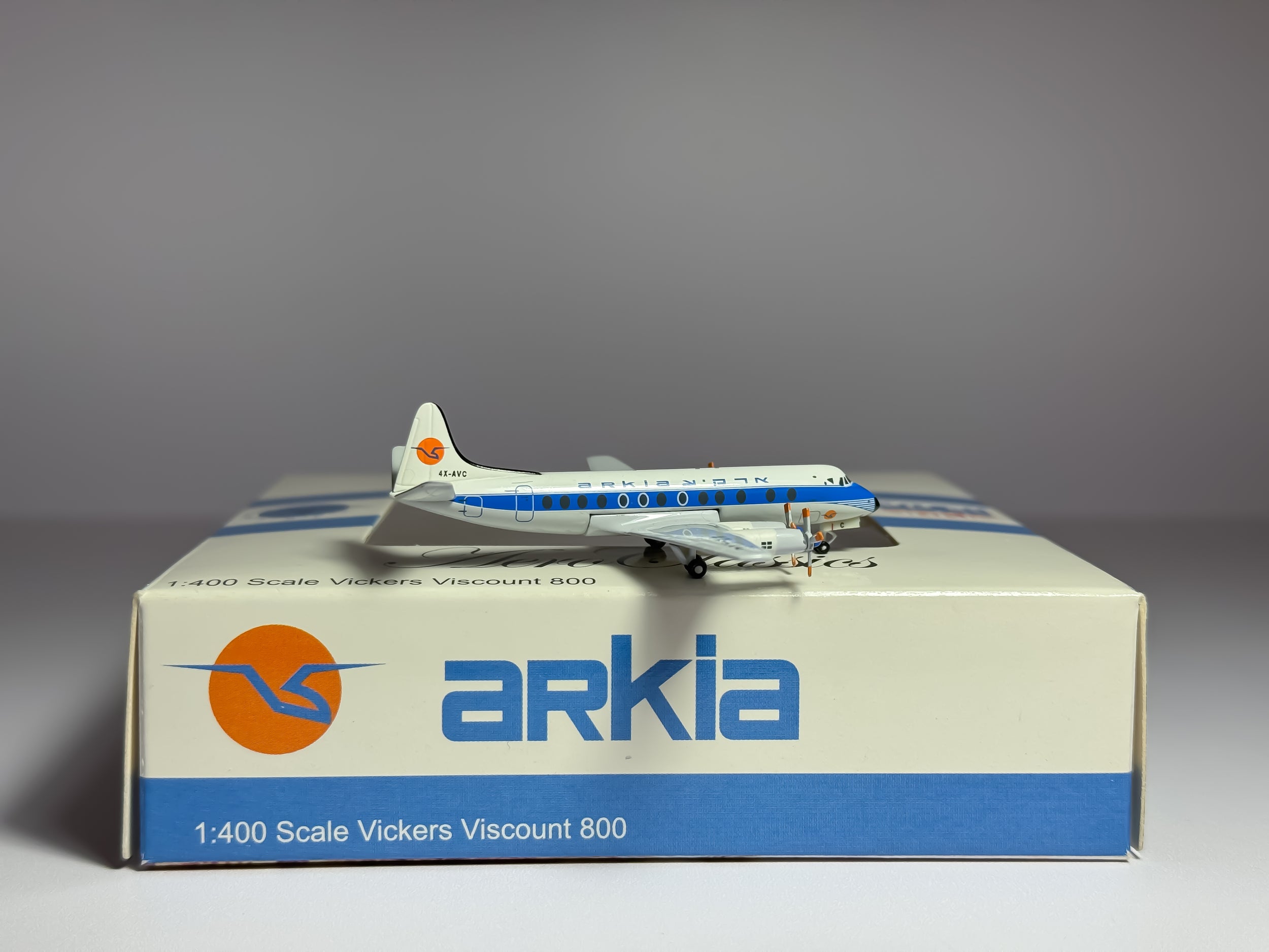 Arkia Israel Airlines Vickers Viscount 800 1:400 Aeroclassics 4X-AVC (AC411040C)