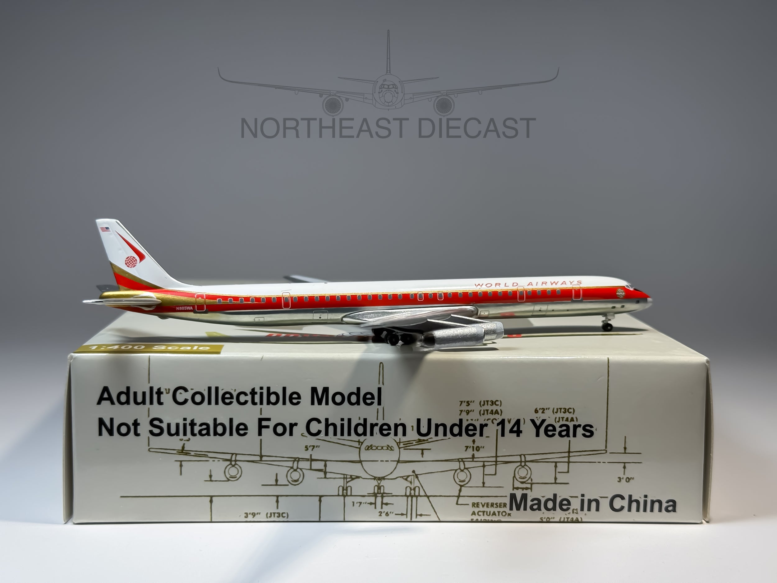 World Airways Douglas DC-8-63CF 1:400 Aeroclassics N805WA (AC411119)