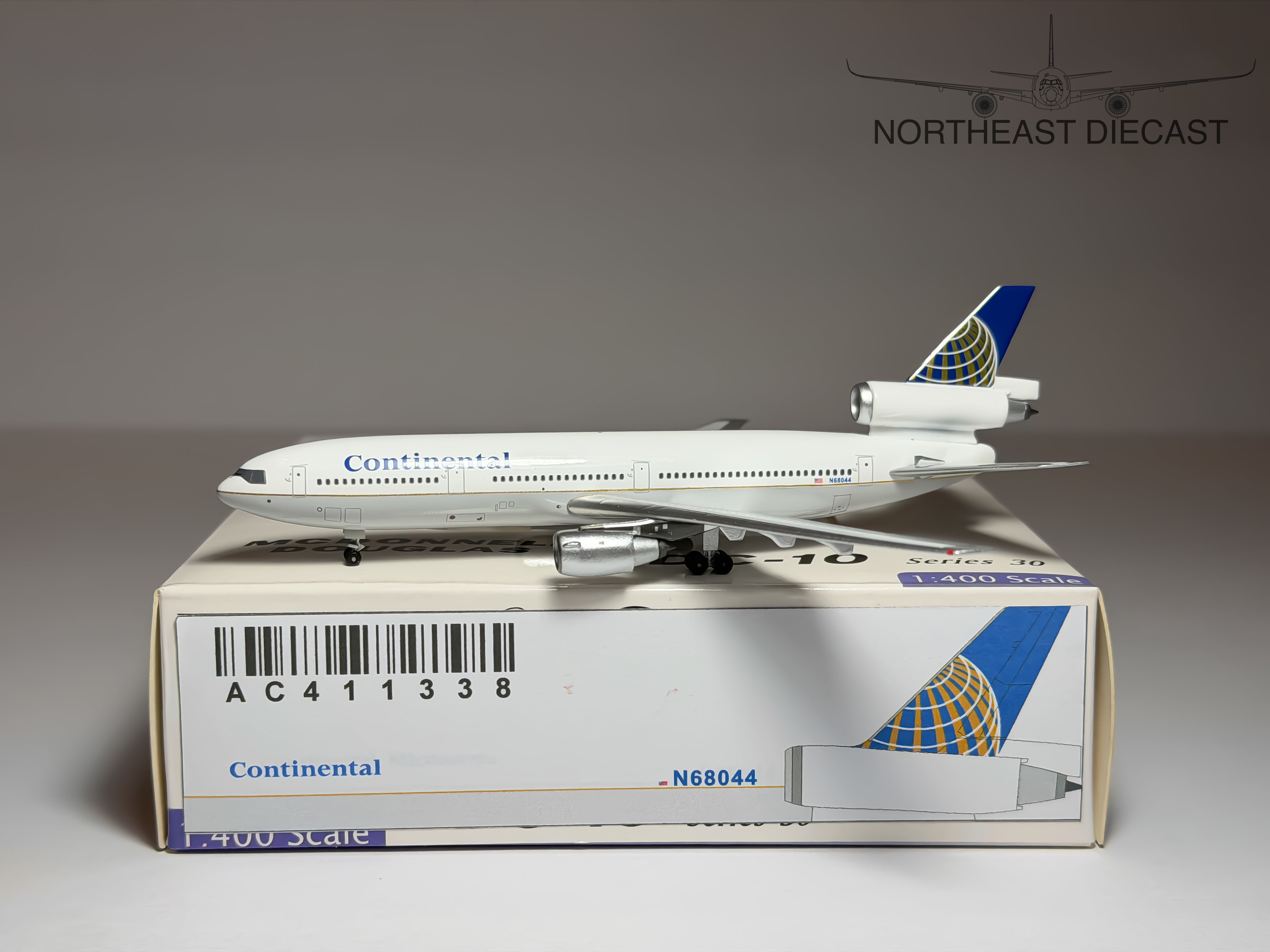Continental Airlines McDonnell Douglas DC-10-10 1:400 Aeroclassics N68044 (AC411338)