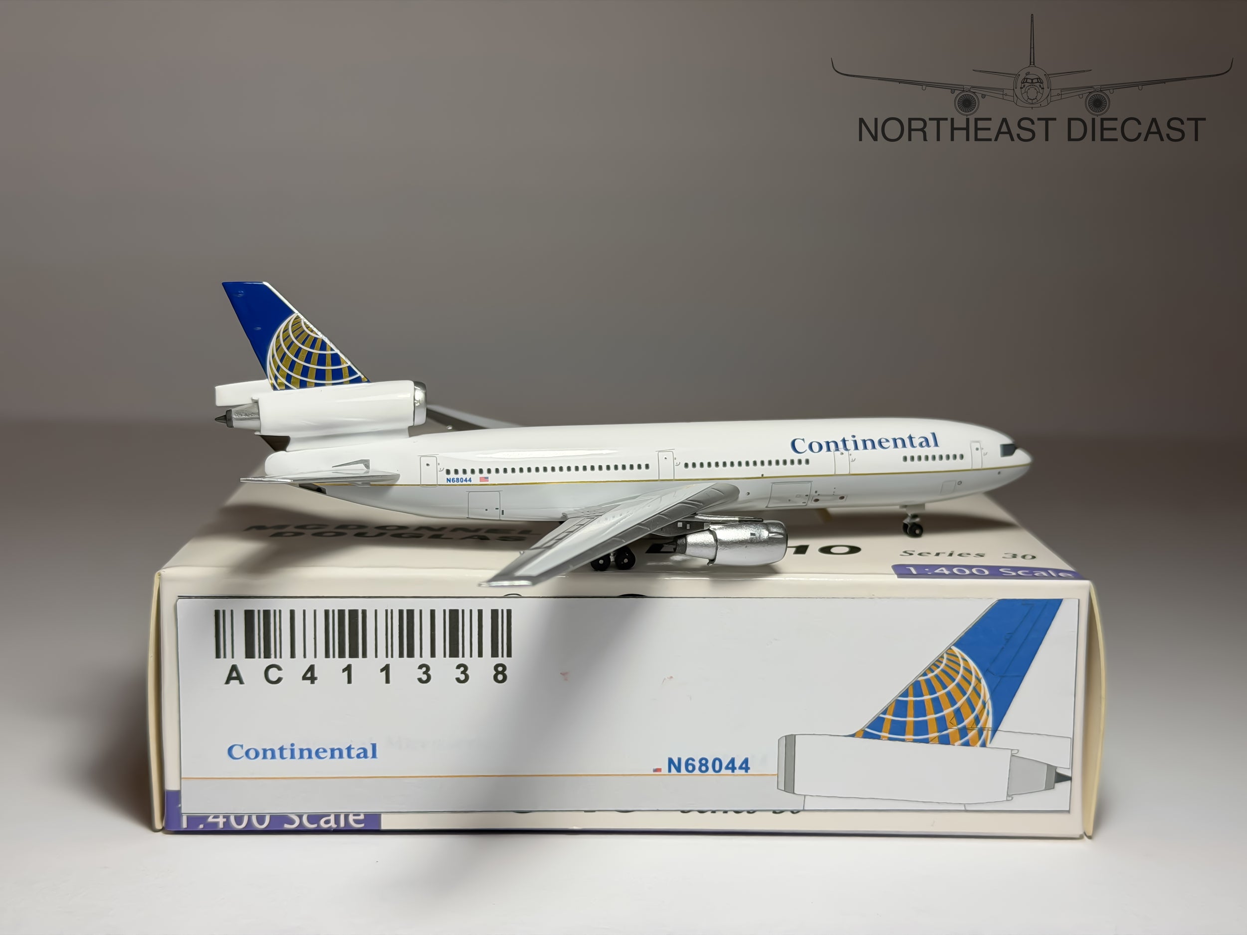 Continental Airlines McDonnell Douglas DC-10-10 1:400 Aeroclassics N68044 (AC411338)