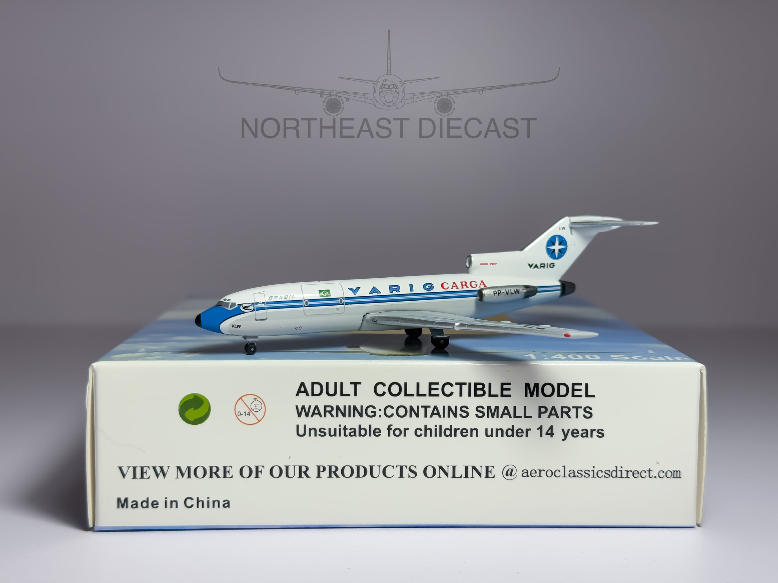 VARIG Cargo Boeing 727-100F 1:400 Aeroclassics PP-VLW (AC411353)